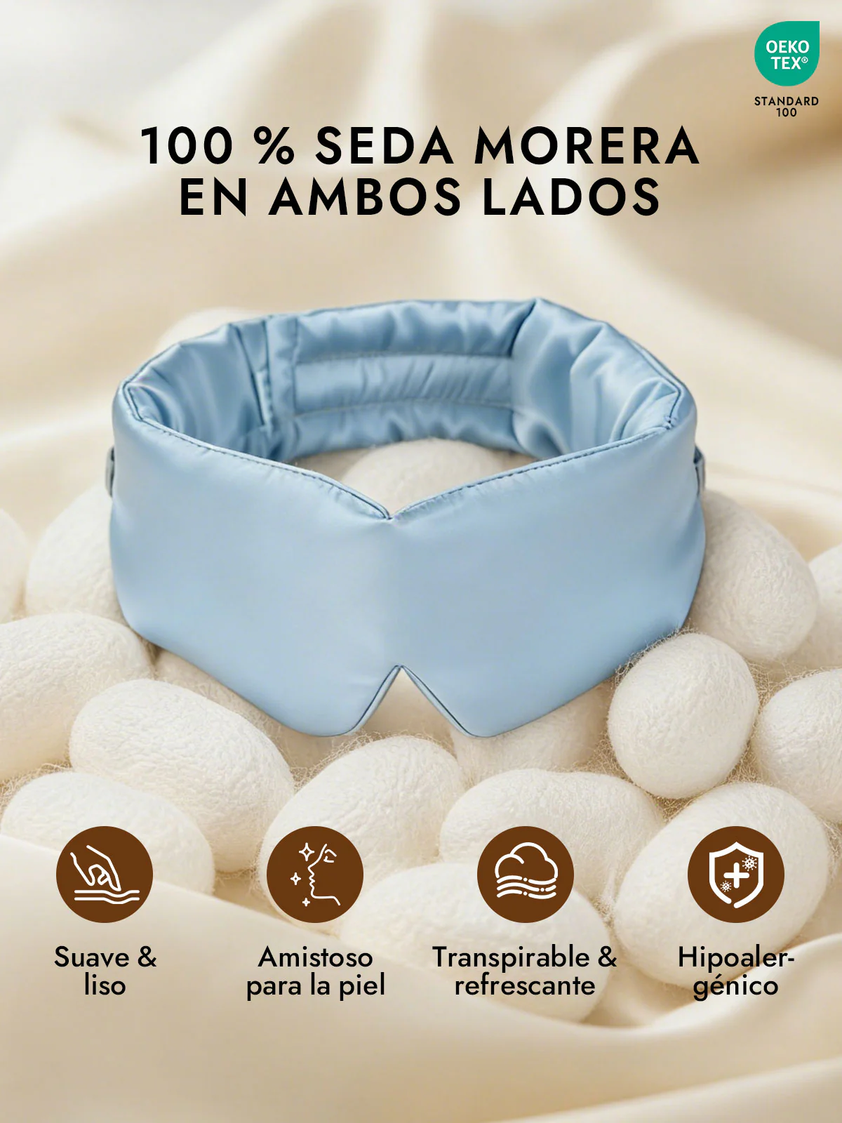 Elegante antifaz para dormir de seda de una pieza - Image 62