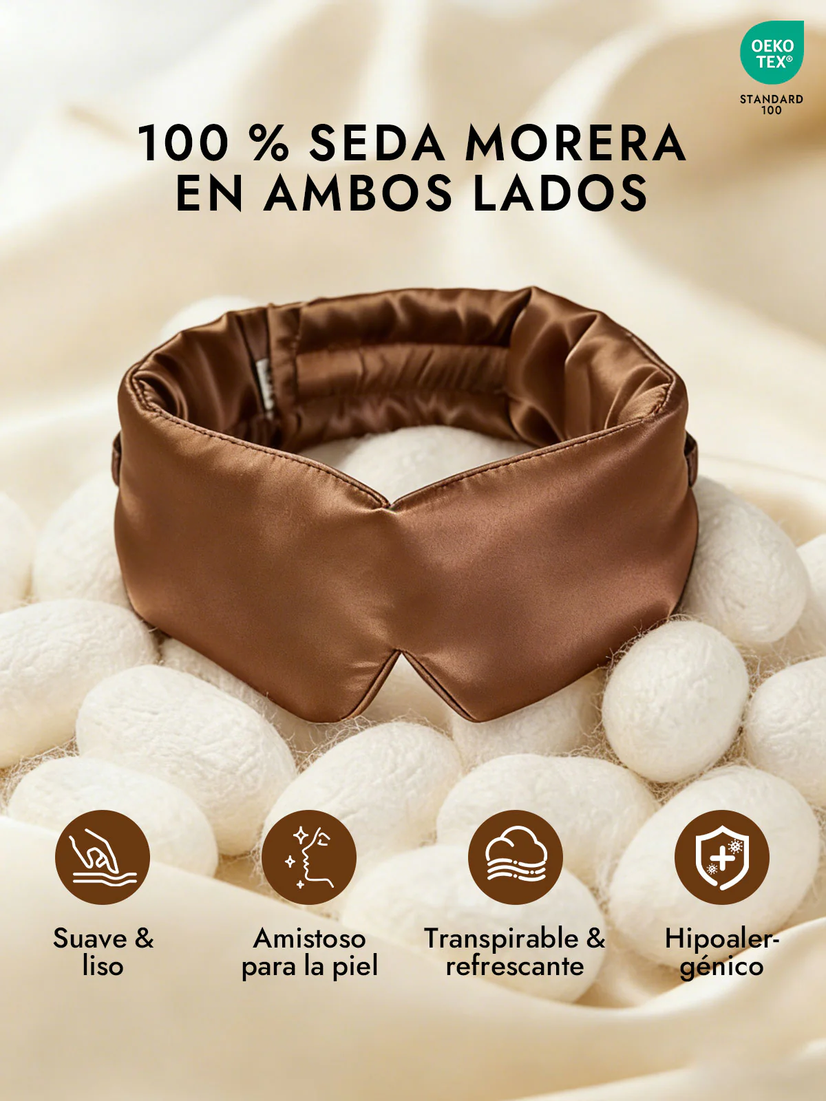Elegante antifaz para dormir de seda de una pieza - Image 68