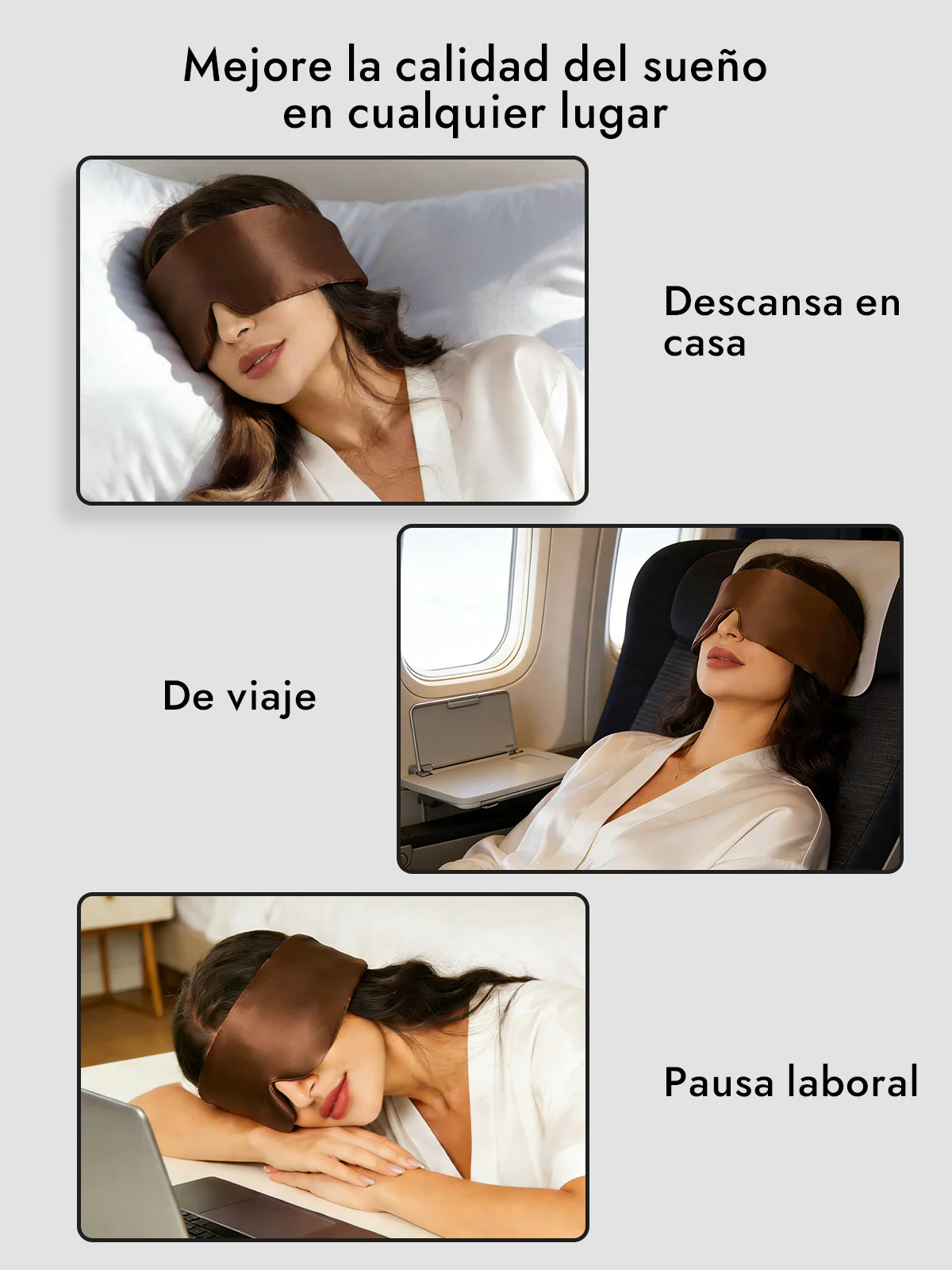 Elegante antifaz para dormir de seda de una pieza - Image 72