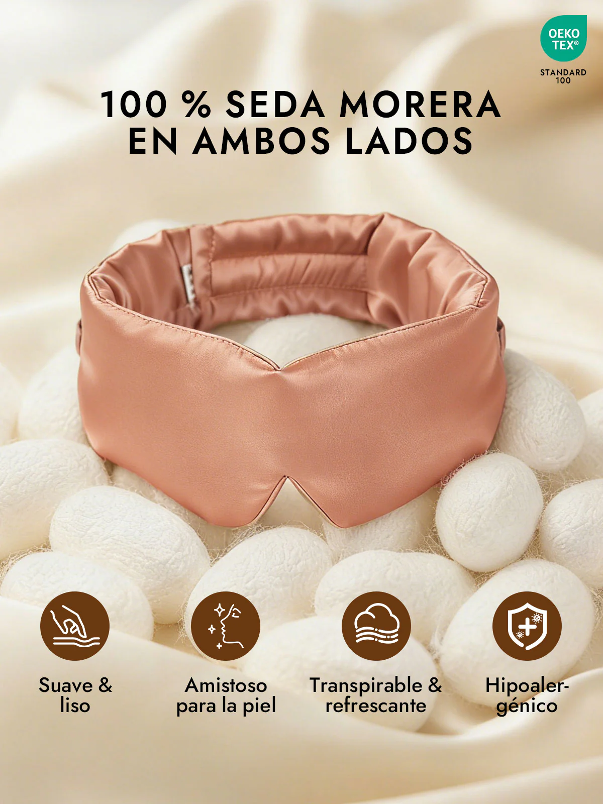 Elegante antifaz para dormir de seda de una pieza - Image 74
