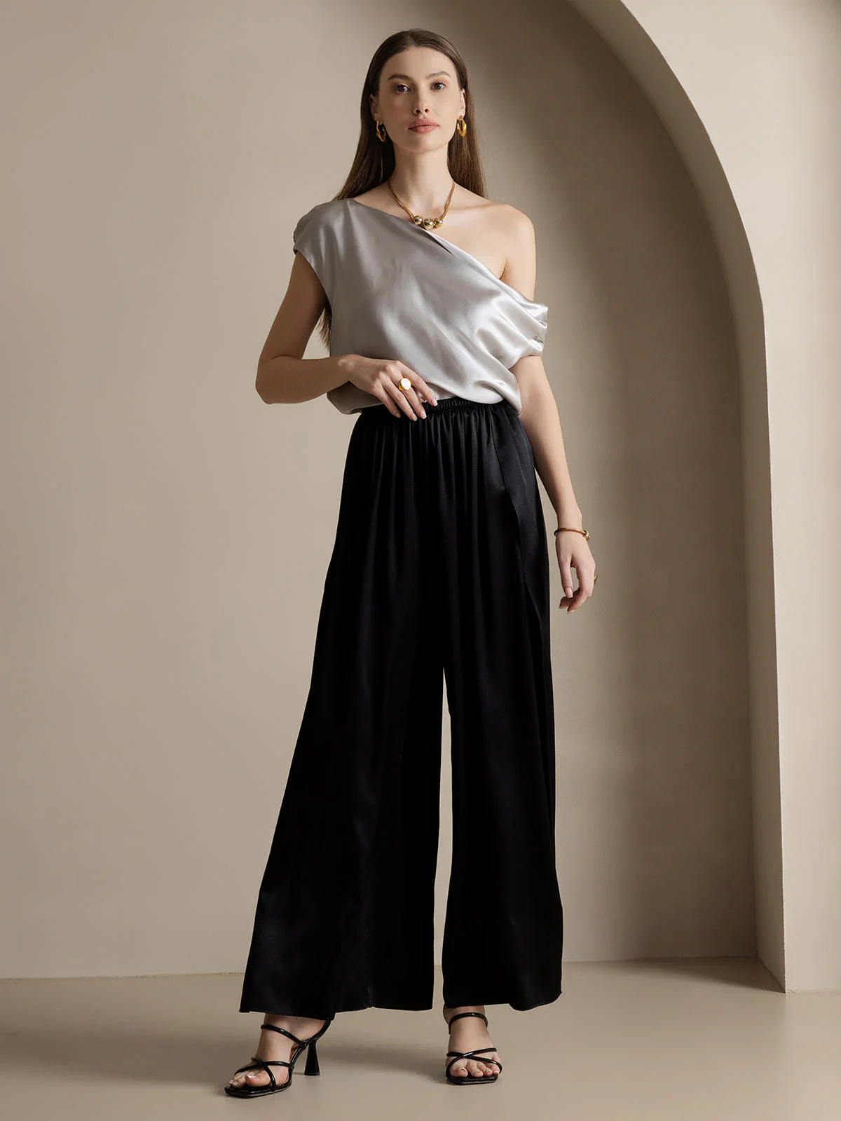 19Momme Pantalones de Seda a Fisura Alta - Image 20