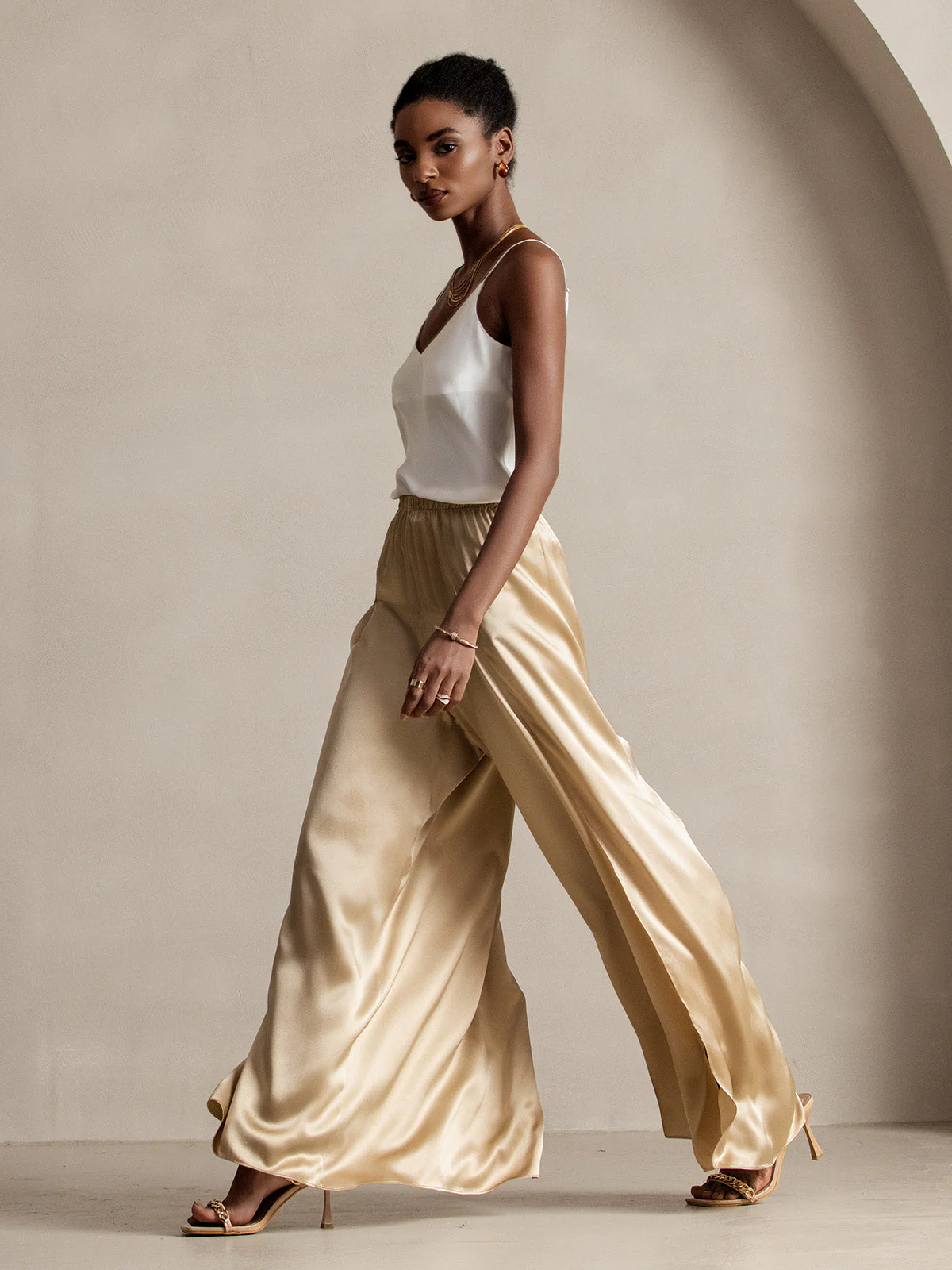 19Momme Pantalones de Seda a Fisura Alta - Image 7