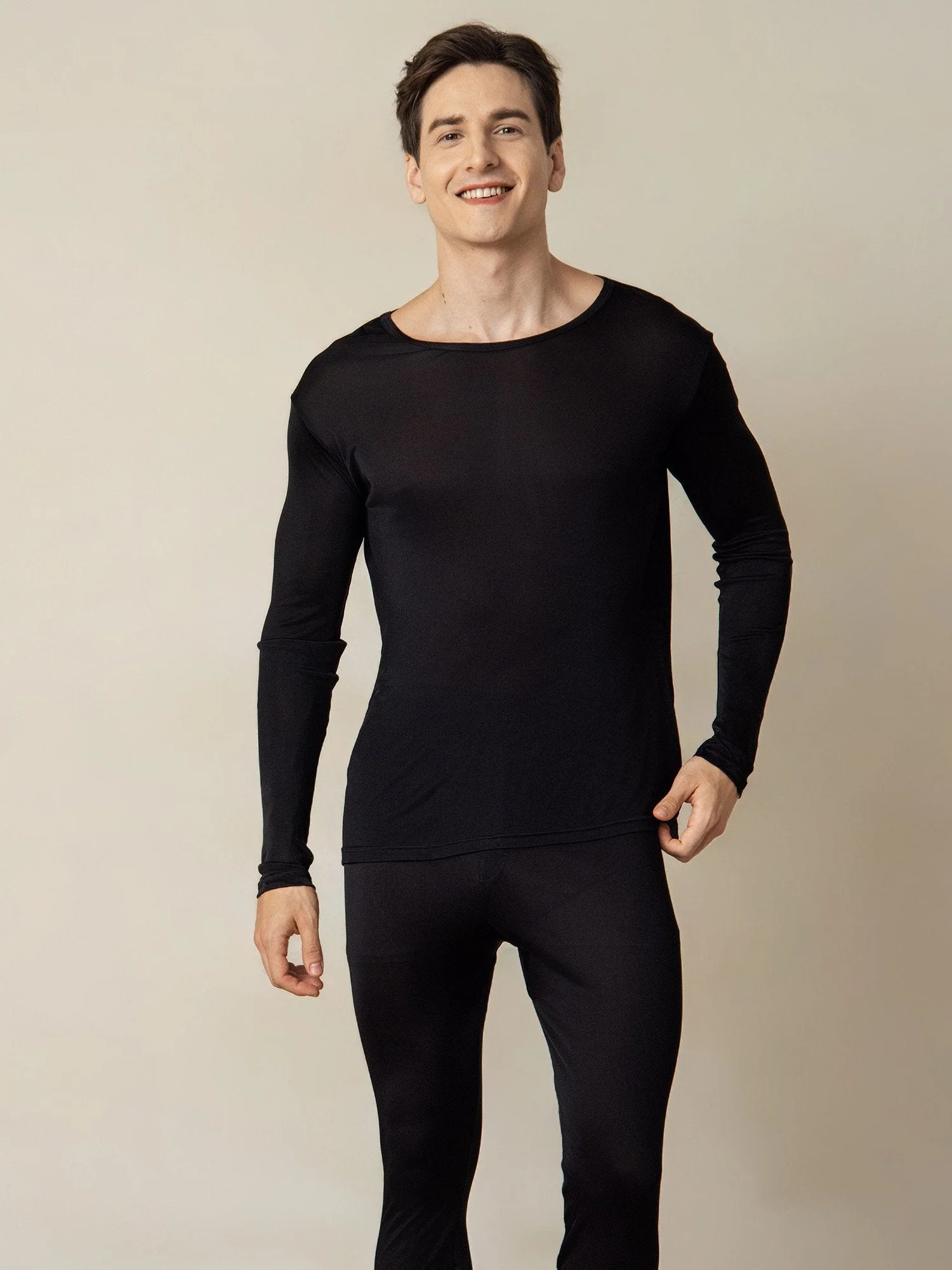 Ropa Interior De Hombre De Manga Larga De Jersey De Seda - Image 10