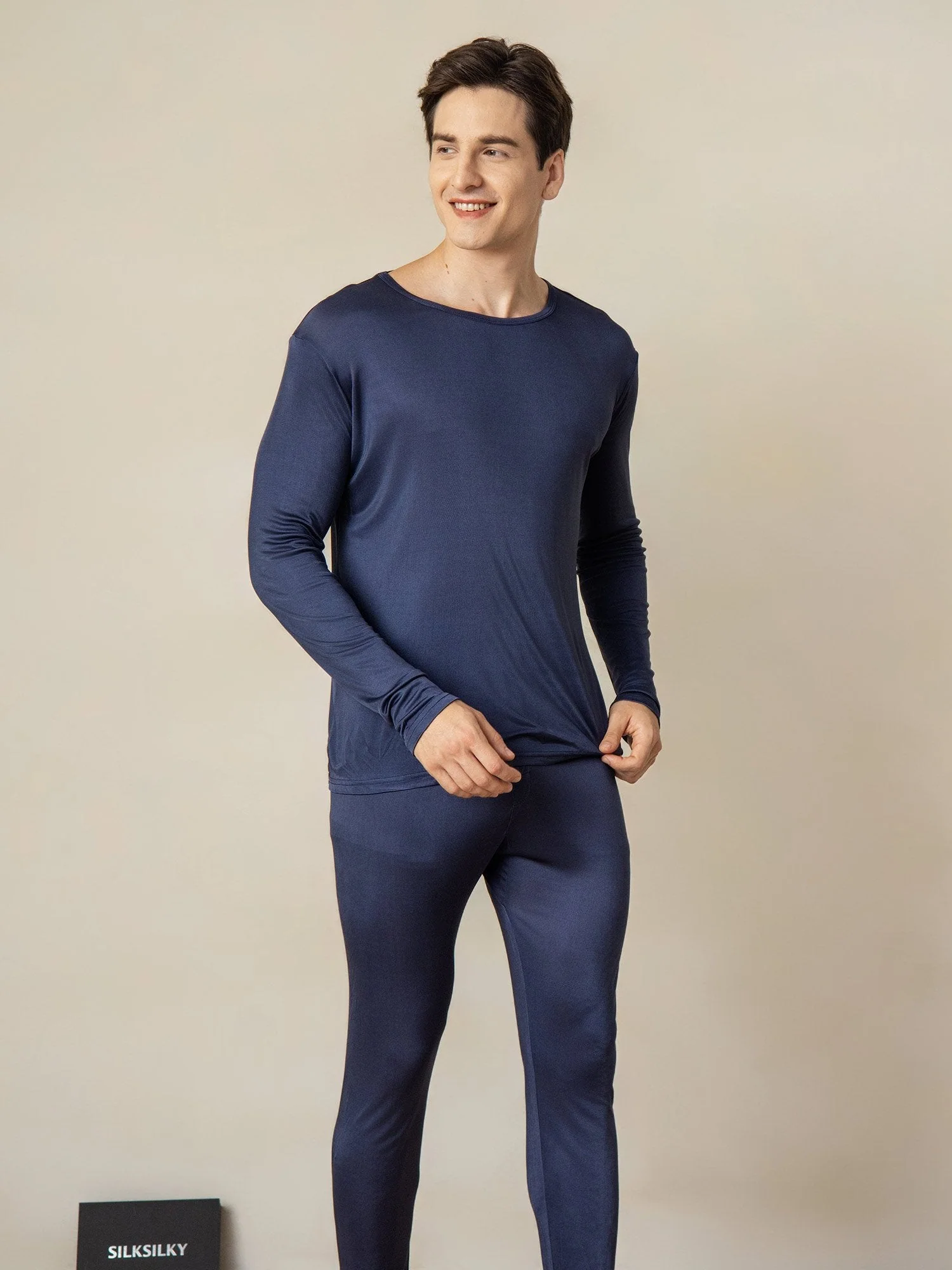 Ropa Interior De Hombre De Manga Larga De Jersey De Seda - Image 13