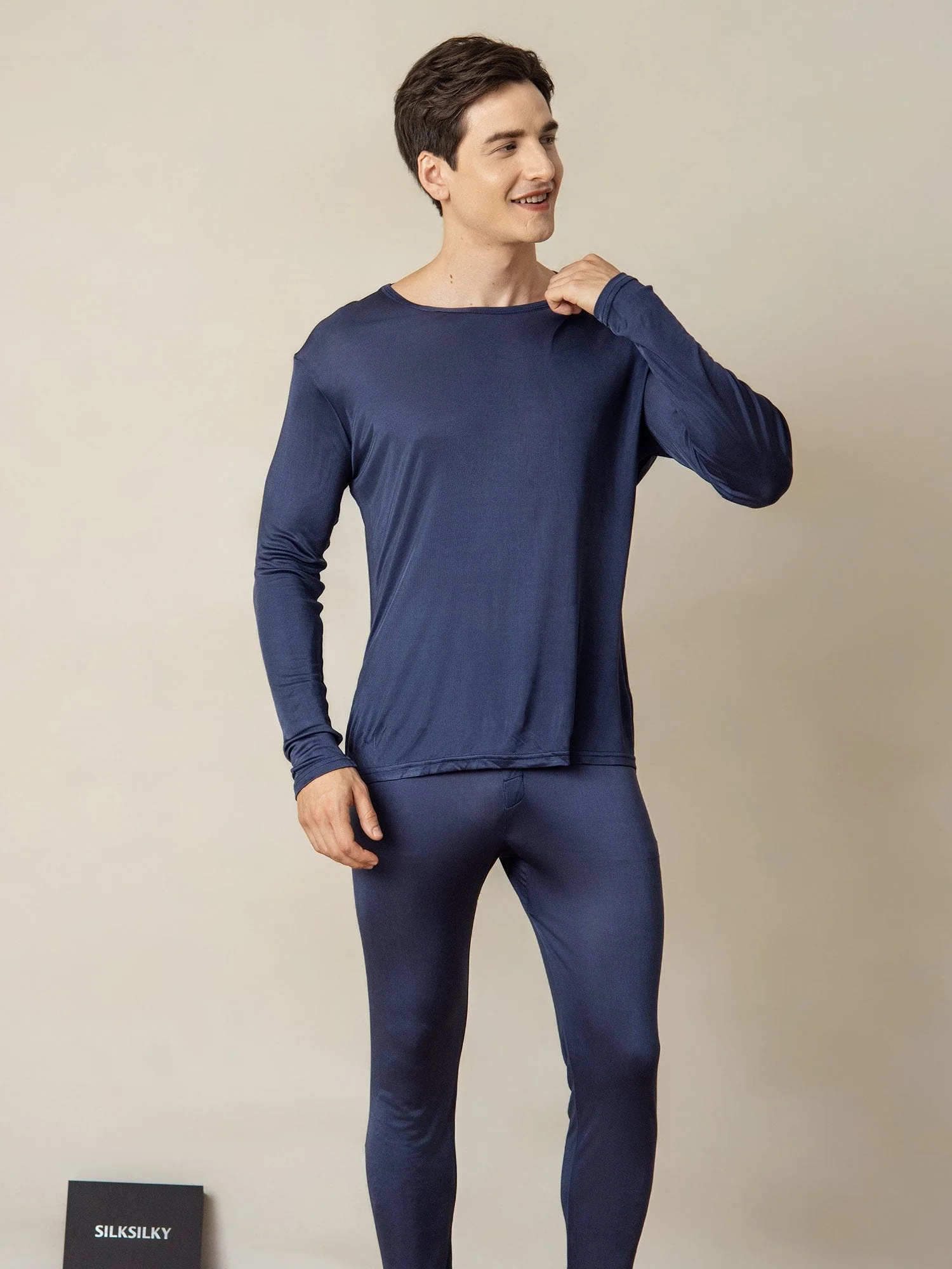 Ropa Interior De Hombre De Manga Larga De Jersey De Seda - Image 14