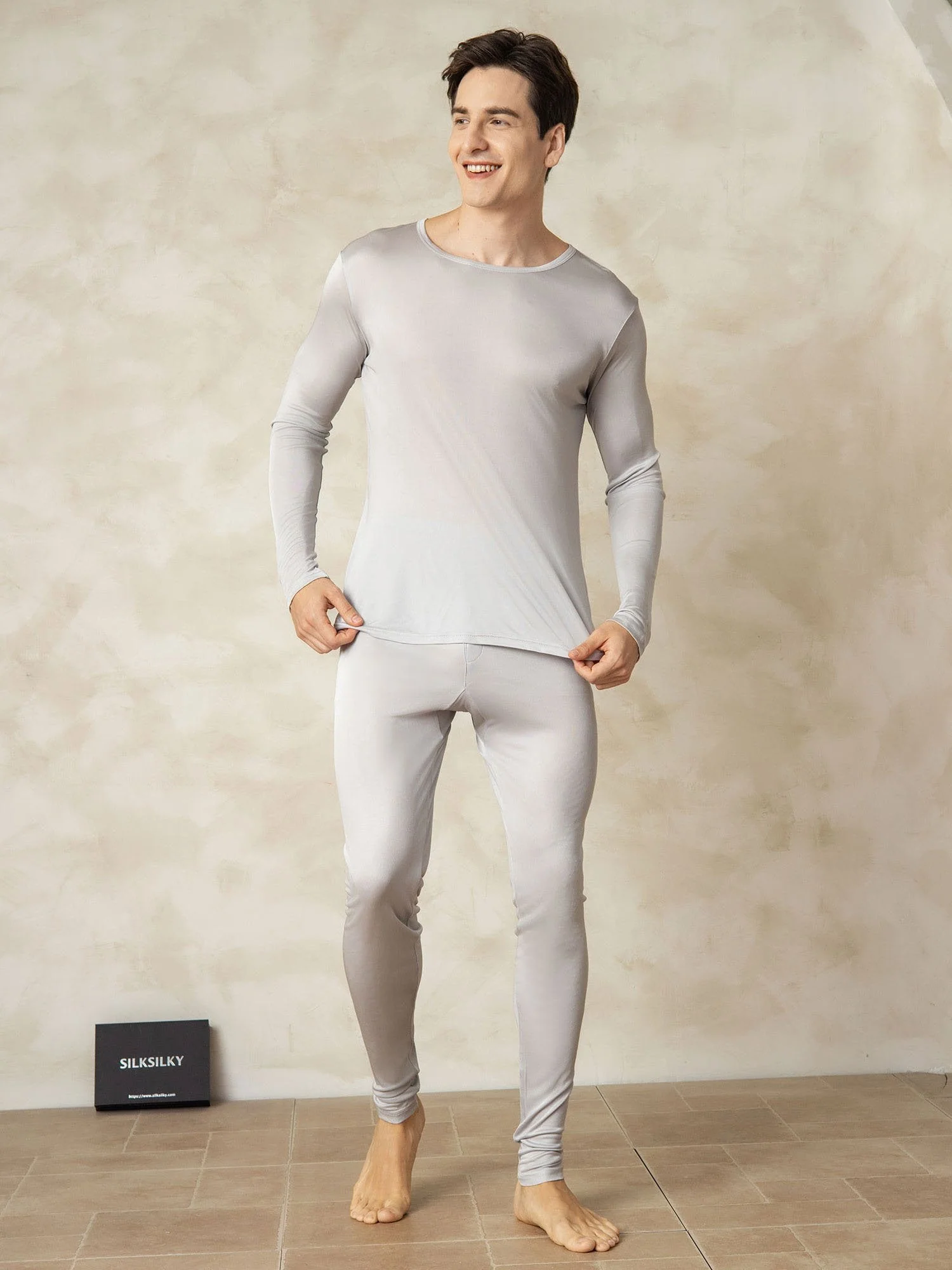 Ropa Interior De Hombre De Manga Larga De Jersey De Seda - Image 3