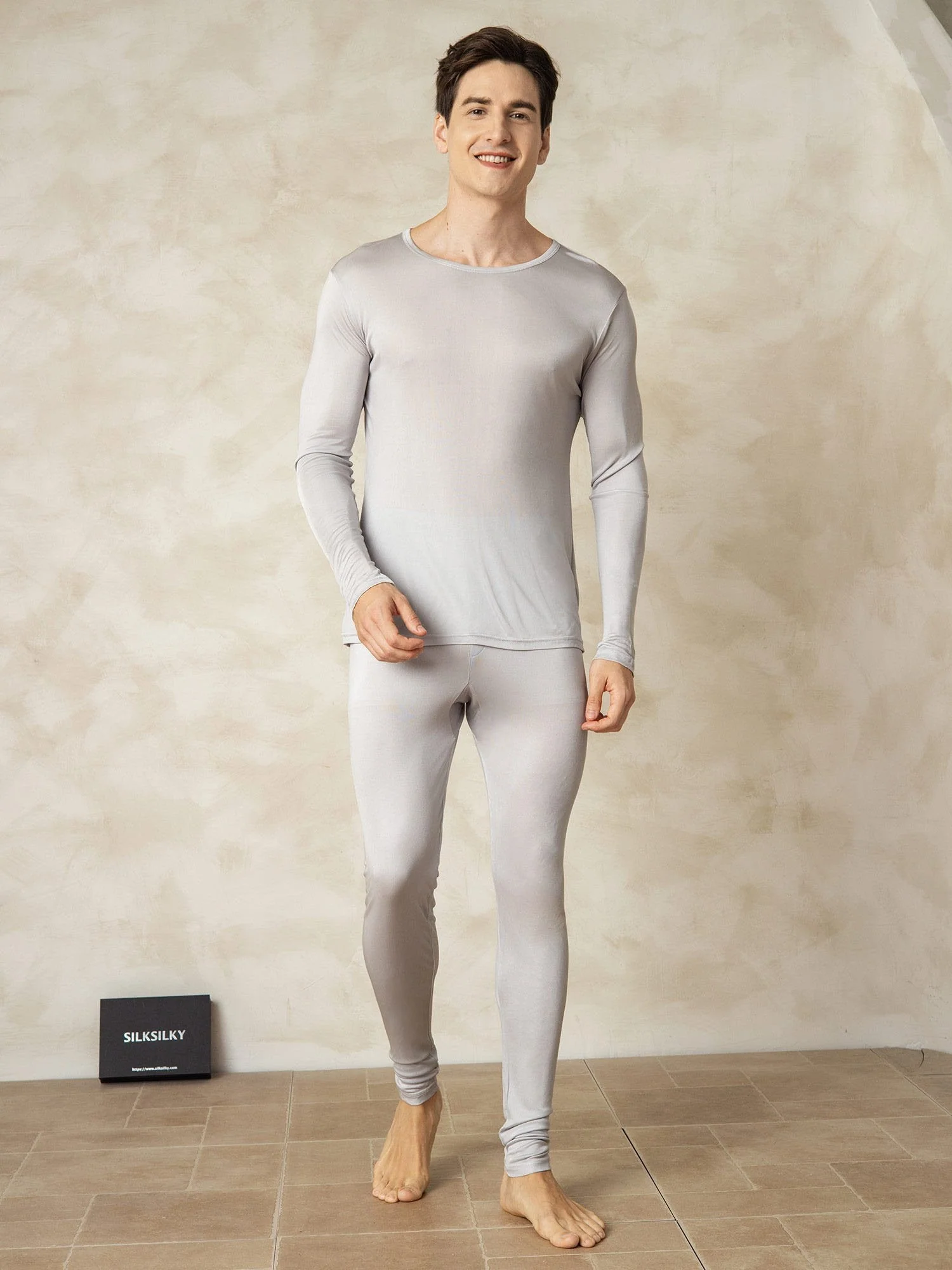 Ropa Interior De Hombre De Manga Larga De Jersey De Seda - Image 4