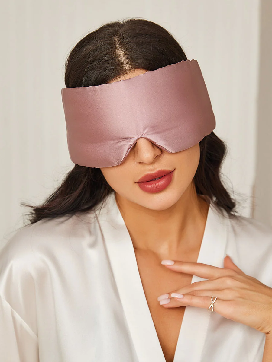 Antifaz para dormir de seda de una sola pieza con cierre de velcro - Image 19