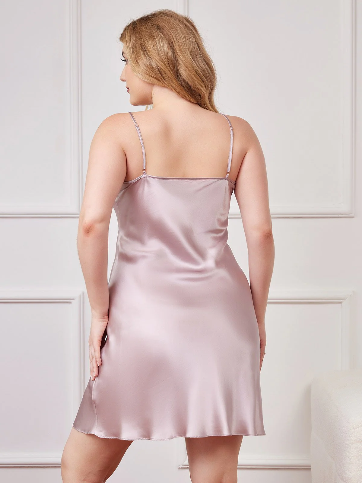 Camisón Sexy de Seda Pura para Tallas Grandes - Image 13