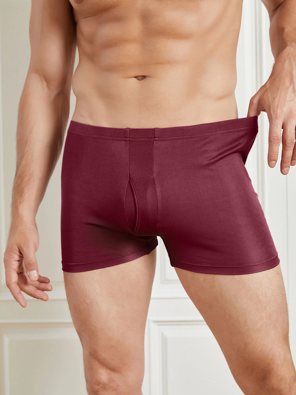 Ropa Interior De Hombre De Pura Seda Con Abertura Delantera - Image 35