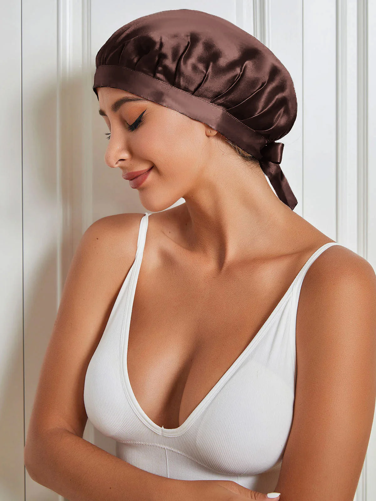 Gorro clásico de pura seda con cintas - Image 10