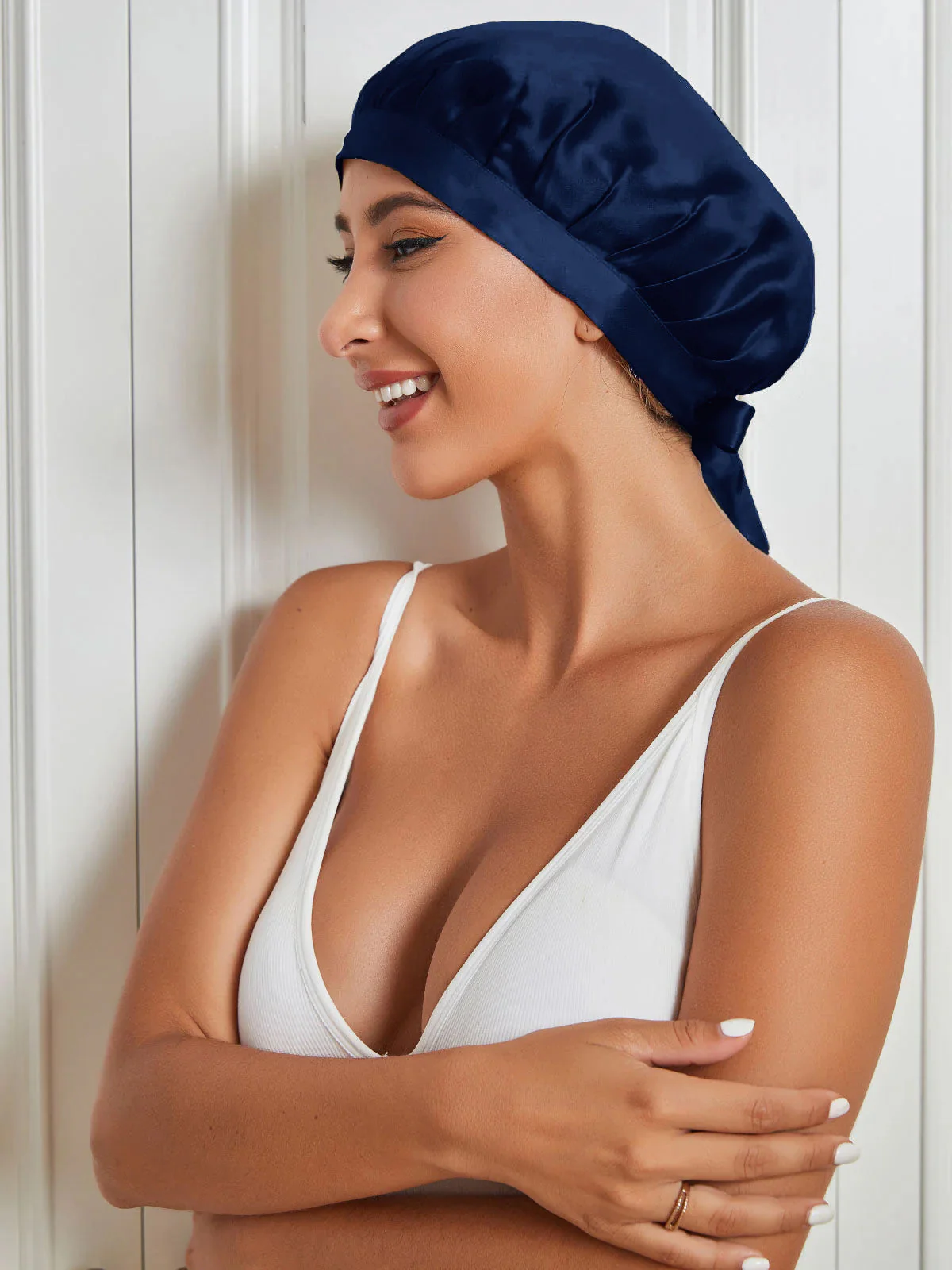 Gorro clásico de pura seda con cintas - Image 16