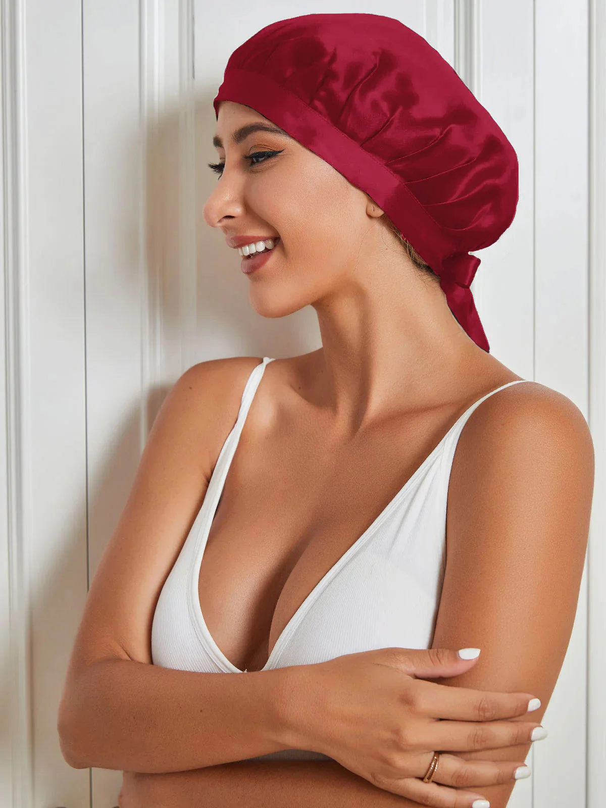 Gorro clásico de pura seda con cintas - Image 35