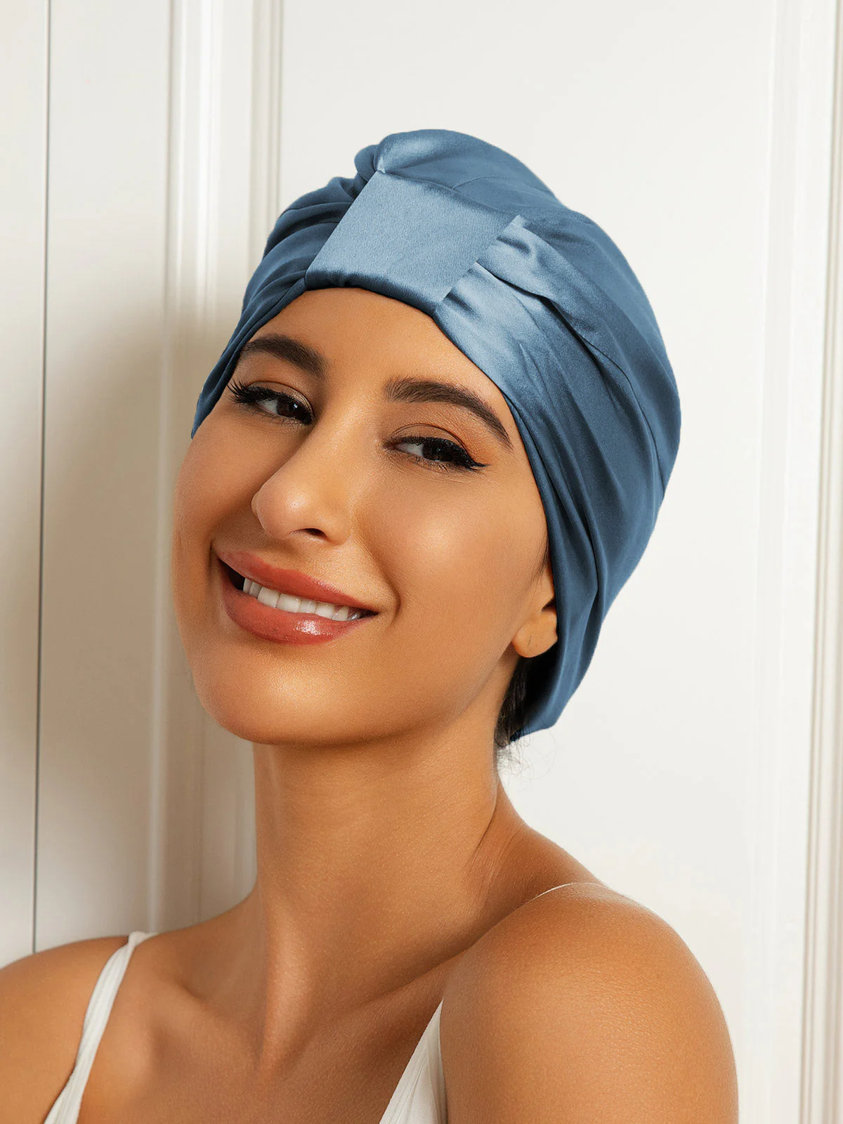 Gorro turbante de noche de doble capa de seda pura - Image 16
