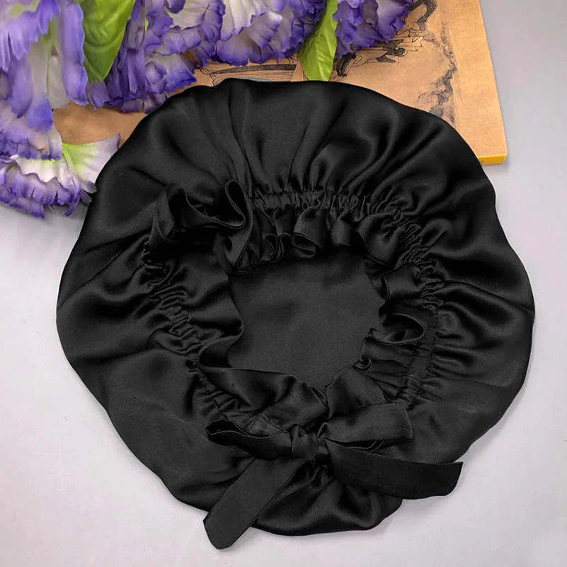 Gorro de doble capa de seda pura con cinta - Image 11