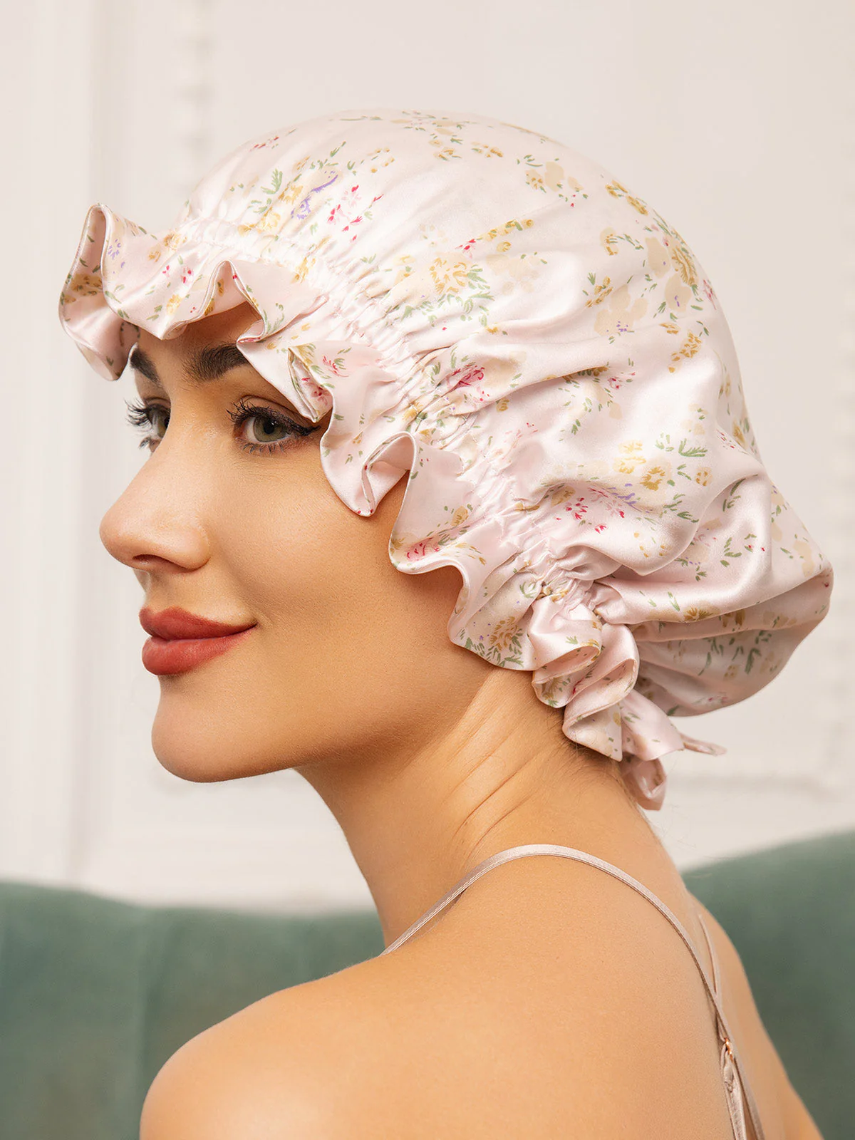 Gorro de doble capa de seda pura con cinta - Image 12