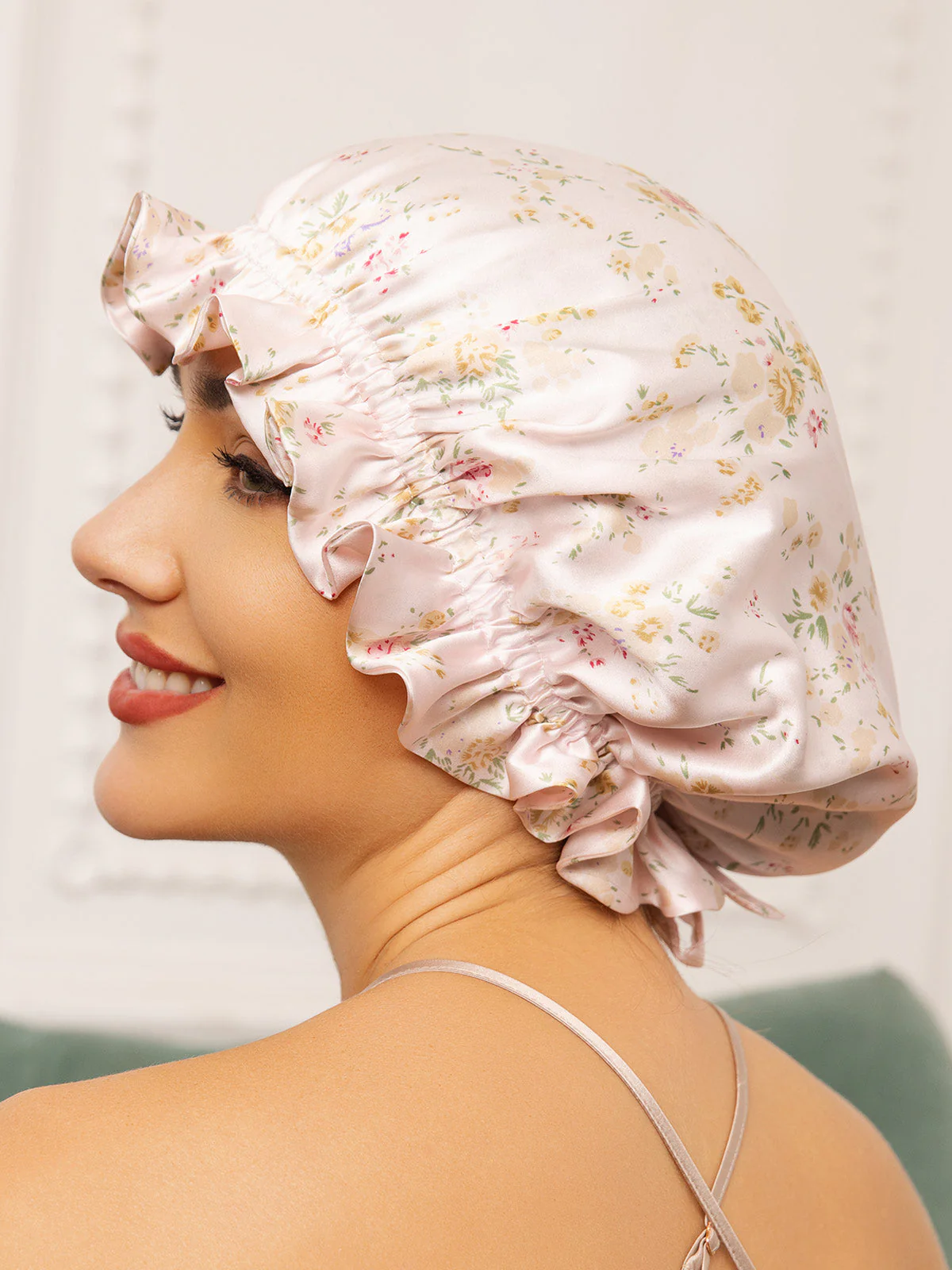 Gorro de doble capa de seda pura con cinta - Image 13