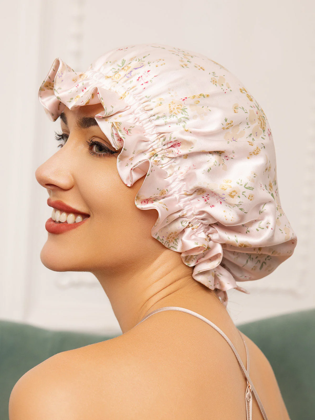 Gorro de doble capa de seda pura con cinta - Image 15
