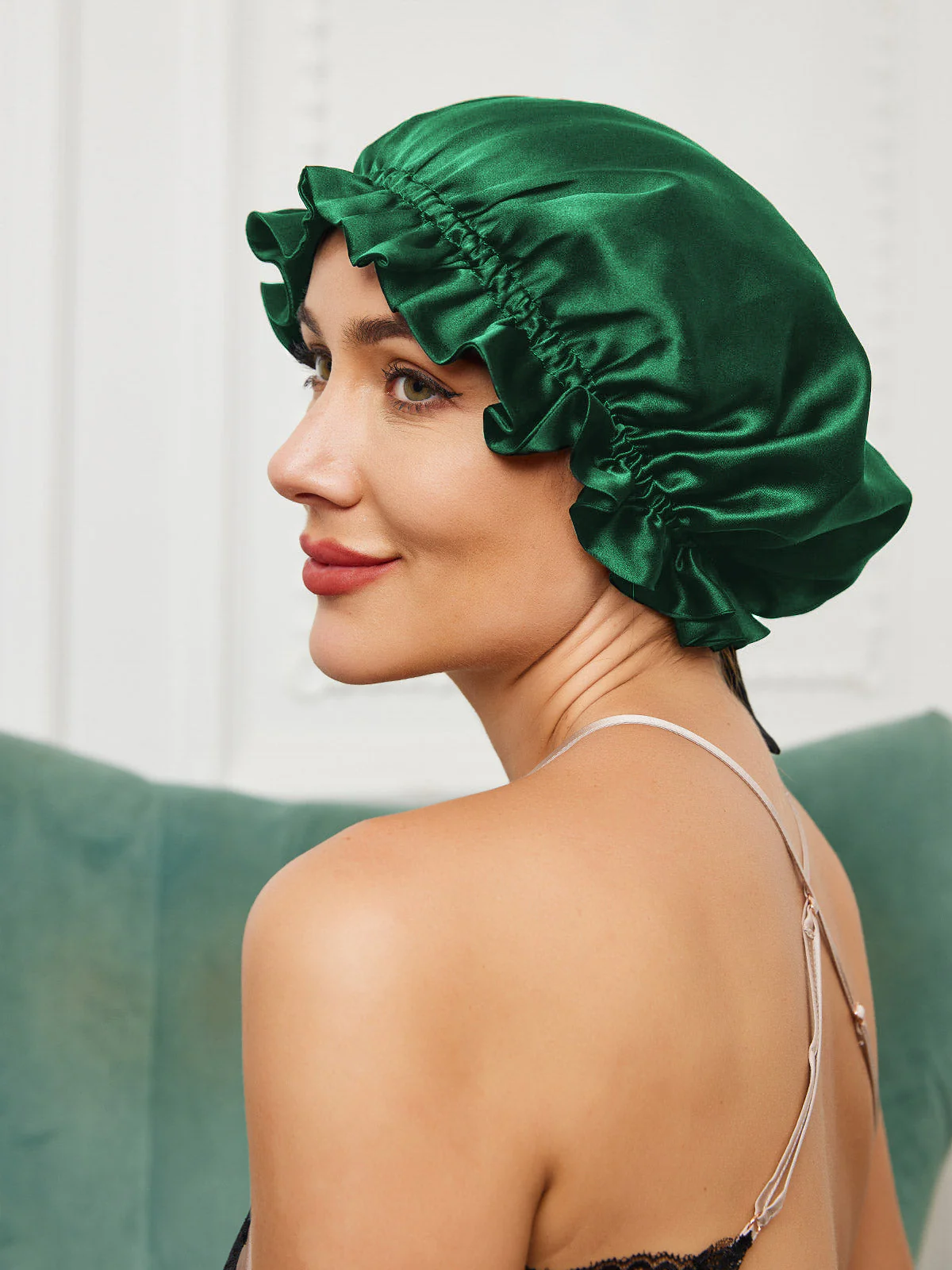Gorro de doble capa de seda pura con cinta - Image 22