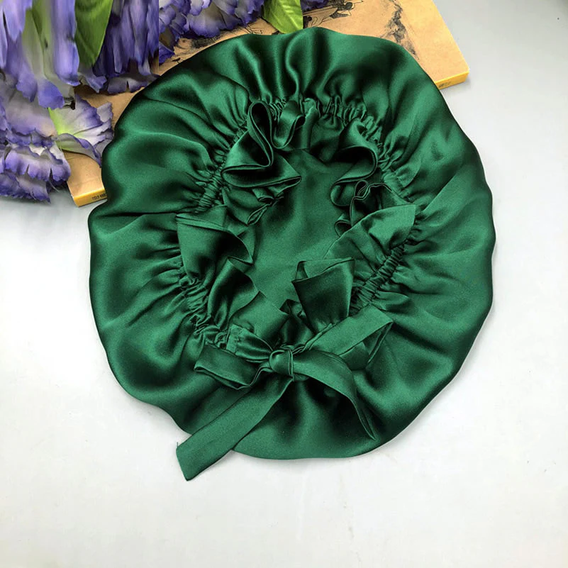Gorro de doble capa de seda pura con cinta - Image 25