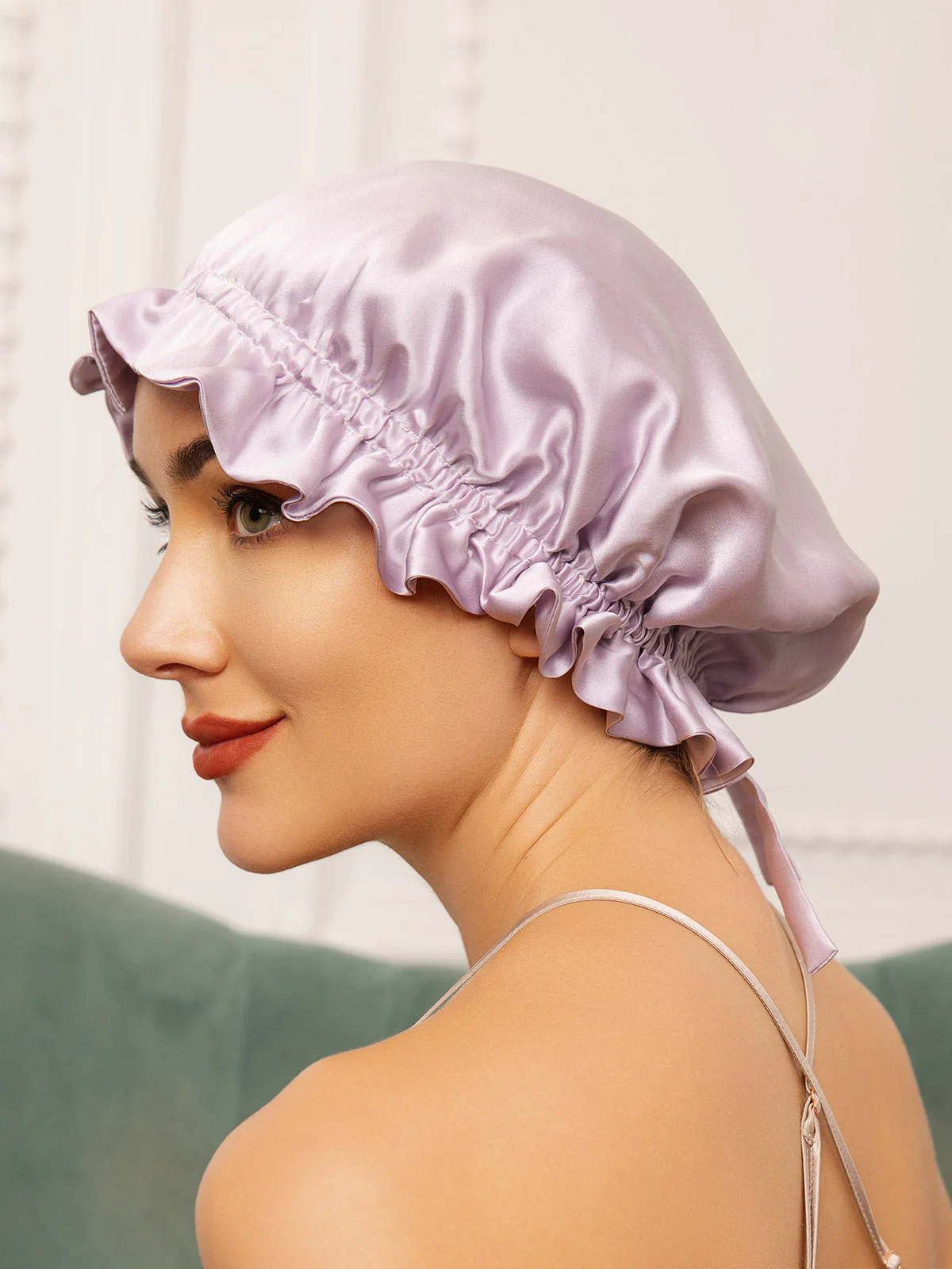 Gorro de doble capa de seda pura con cinta - Image 27
