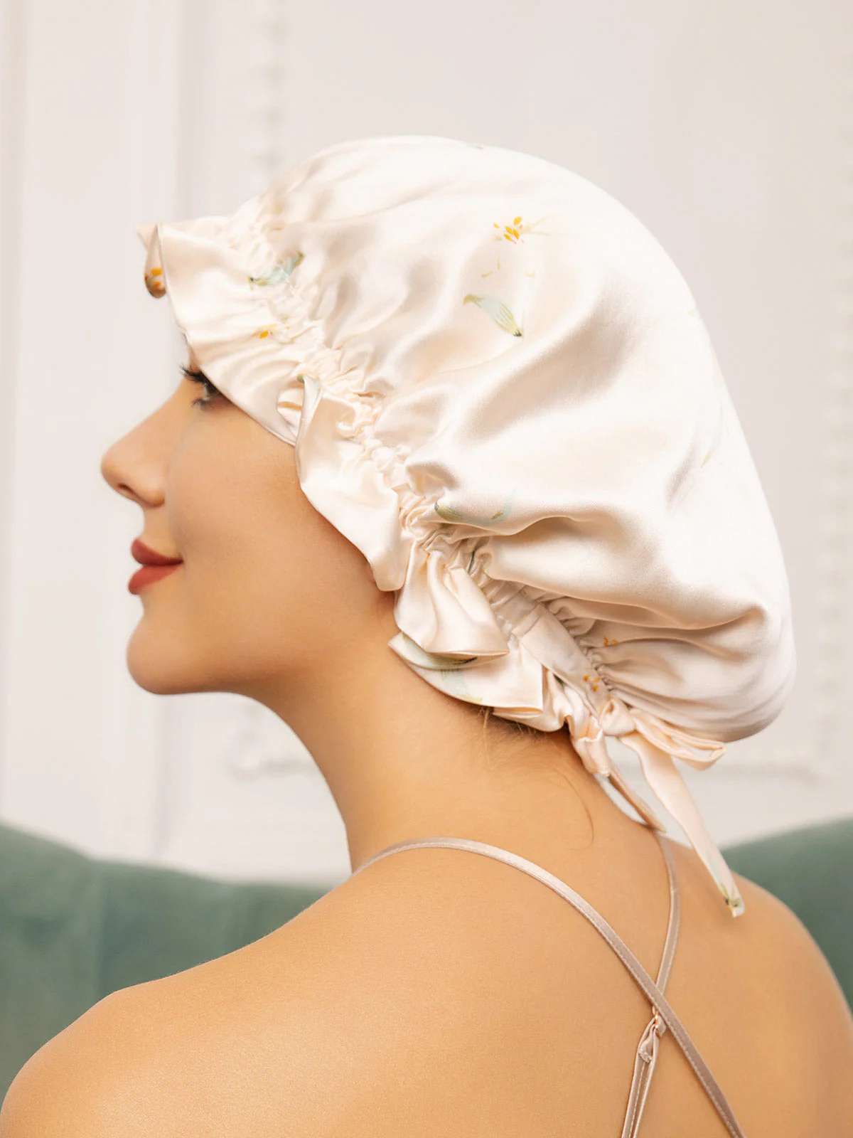 Gorro de doble capa de seda pura con cinta - Image 28