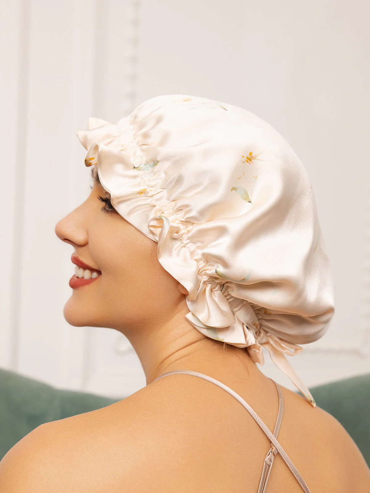 Gorro de doble capa de seda pura con cinta - Image 29
