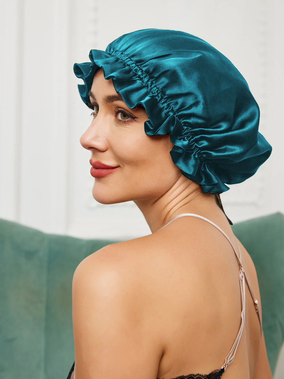Gorro de doble capa de seda pura con cinta - Image 31