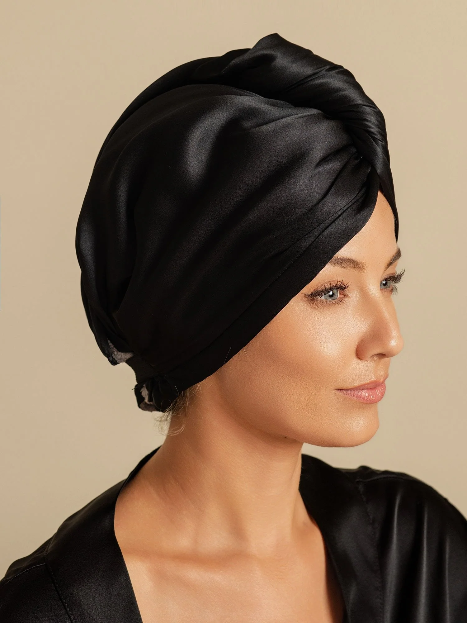 100% Seda de Mora Toalla Turbante Bifásica para el Cabello – Secado Rápido, Anti-Frizz & Suave con el Cabello - Image 10