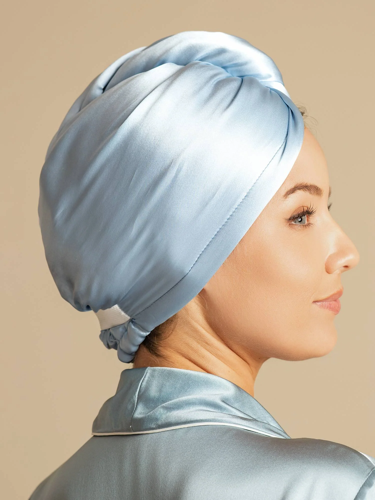 100% Seda de Mora Toalla Turbante Bifásica para el Cabello – Secado Rápido, Anti-Frizz & Suave con el Cabello - Image 12