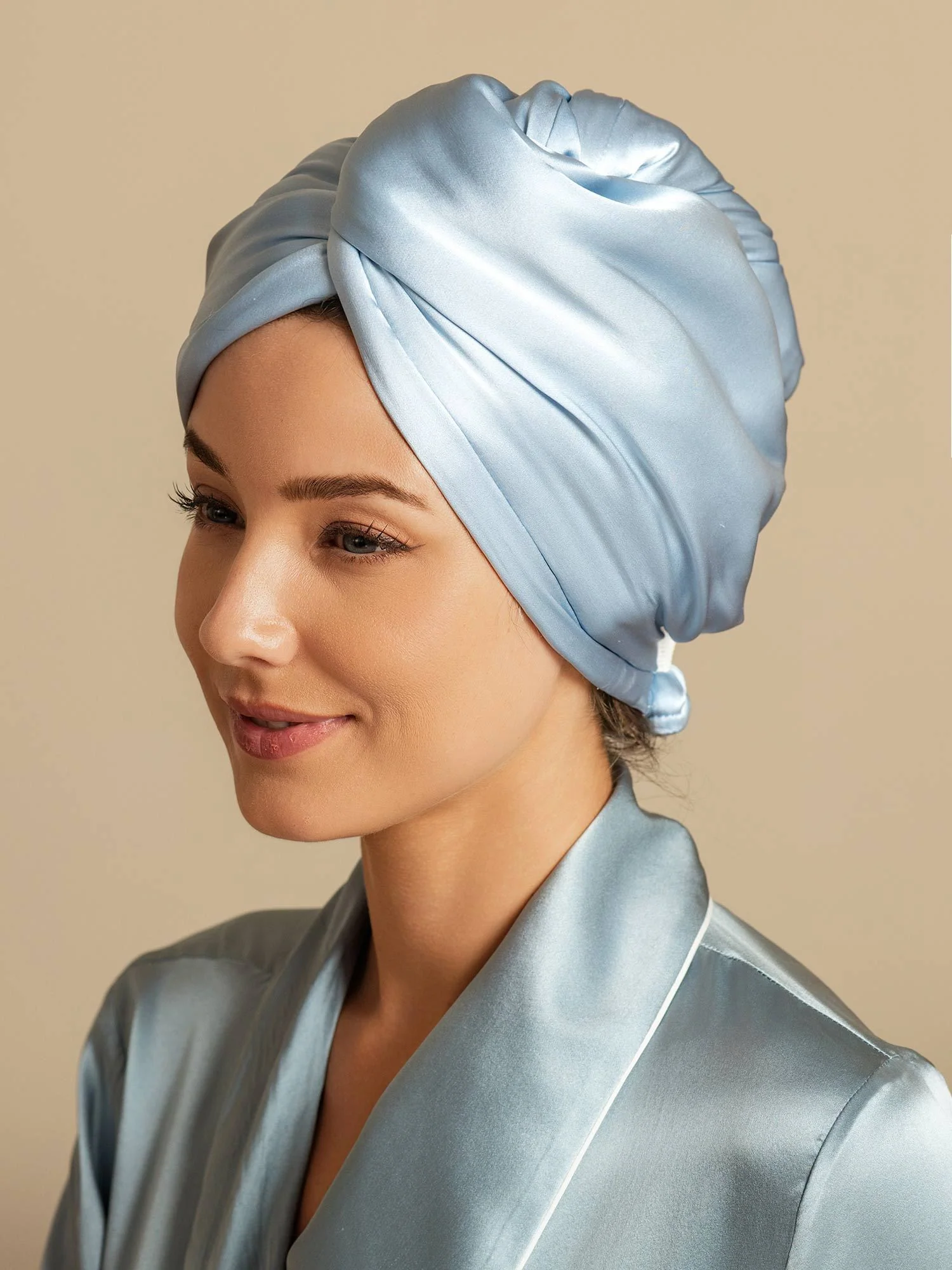 100% Seda de Mora Toalla Turbante Bifásica para el Cabello – Secado Rápido, Anti-Frizz & Suave con el Cabello - Image 15