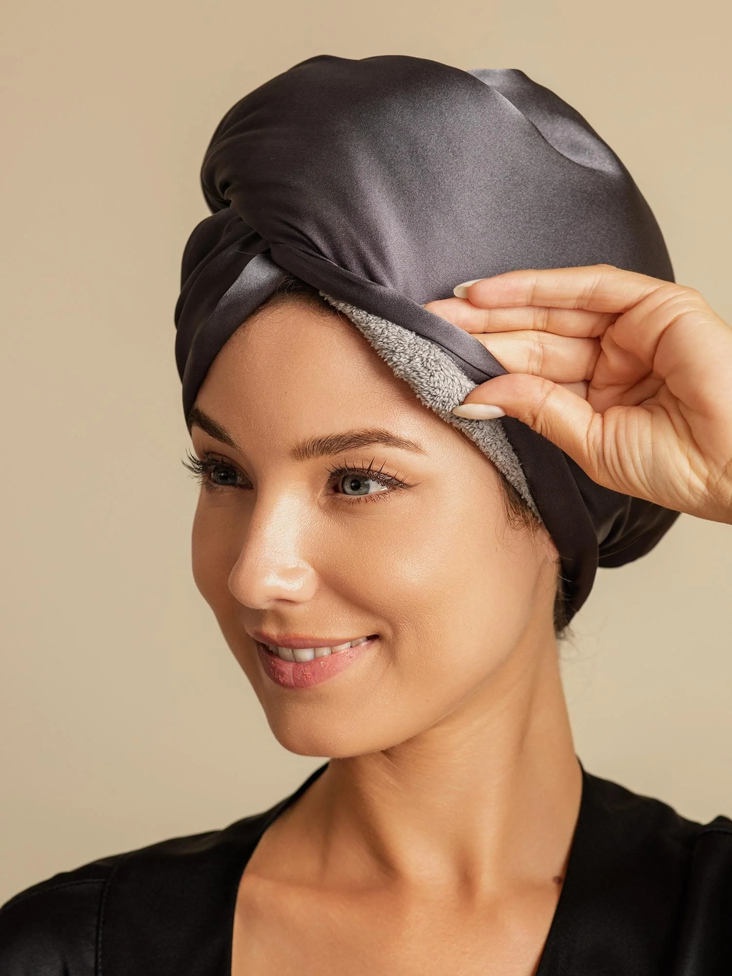 100% Seda de Mora Toalla Turbante Bifásica para el Cabello – Secado Rápido, Anti-Frizz & Suave con el Cabello - Image 17