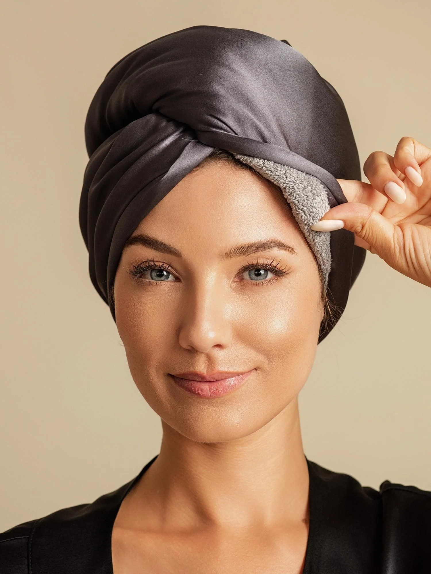 100% Seda de Mora Toalla Turbante Bifásica para el Cabello – Secado Rápido, Anti-Frizz & Suave con el Cabello - Image 21