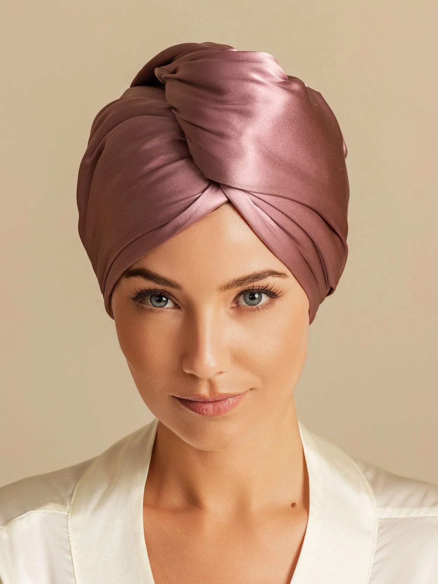 100% Seda de Mora Toalla Turbante Bifásica para el Cabello – Secado Rápido, Anti-Frizz & Suave con el Cabello - Image 3