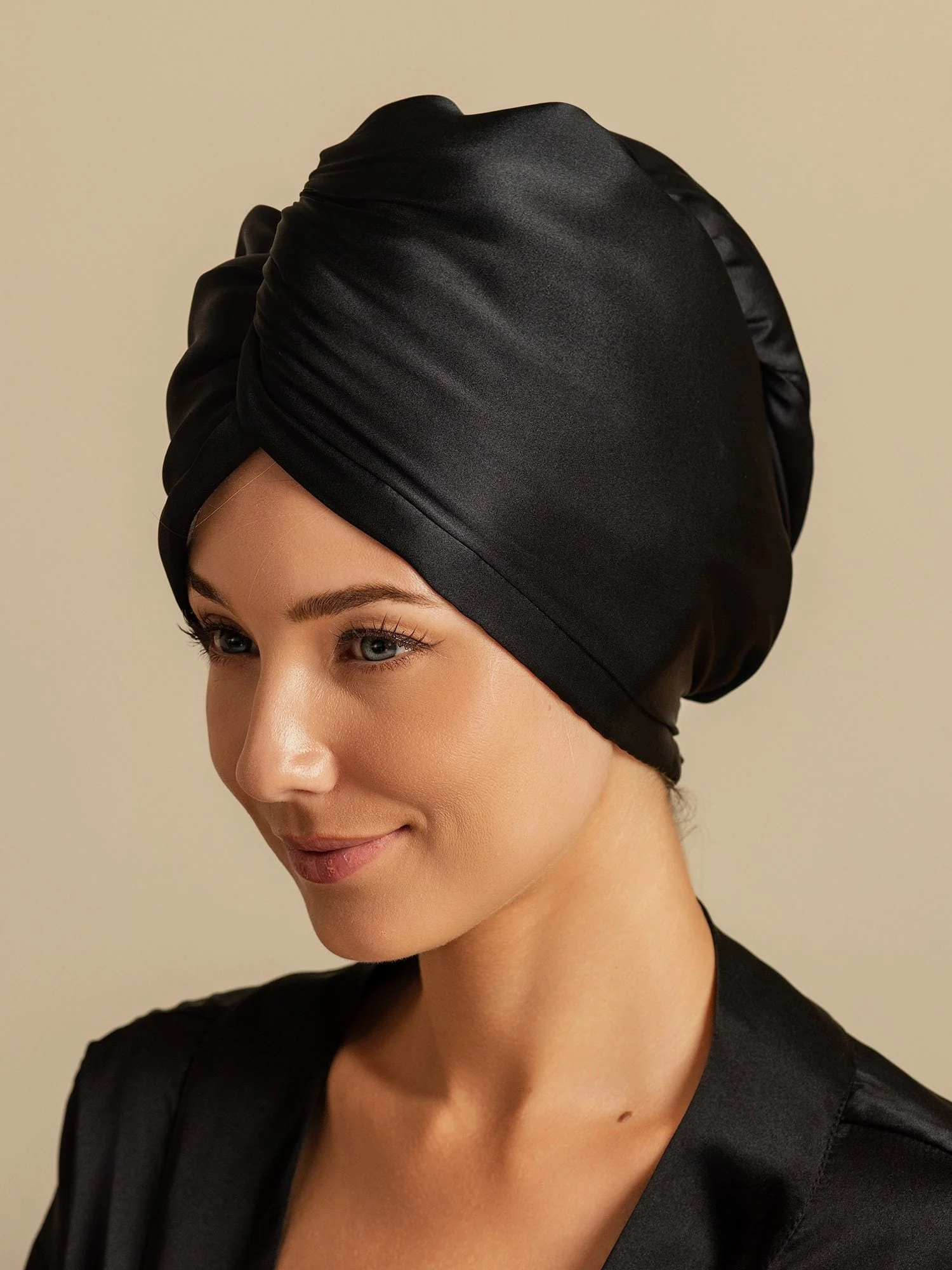 100% Seda de Mora Toalla Turbante Bifásica para el Cabello – Secado Rápido, Anti-Frizz & Suave con el Cabello - Image 9