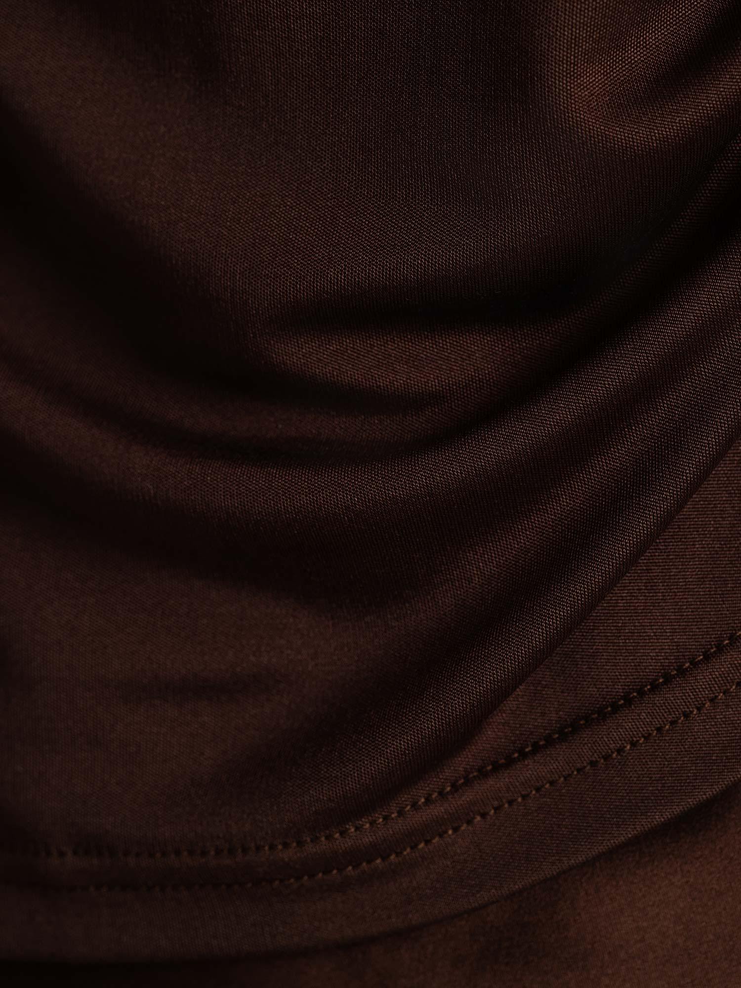 Camiseta De Mujer De Seda Pura Con Manga Corta Y Cuello Mock - Image 5