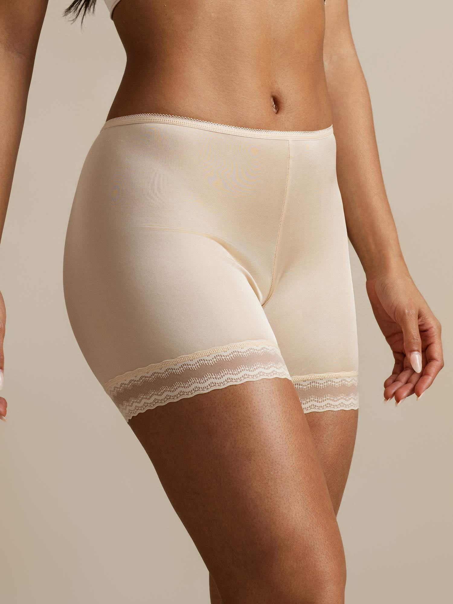 Seda Pura Encaje Borde Anti-Rozaduras Shorts - Image 12