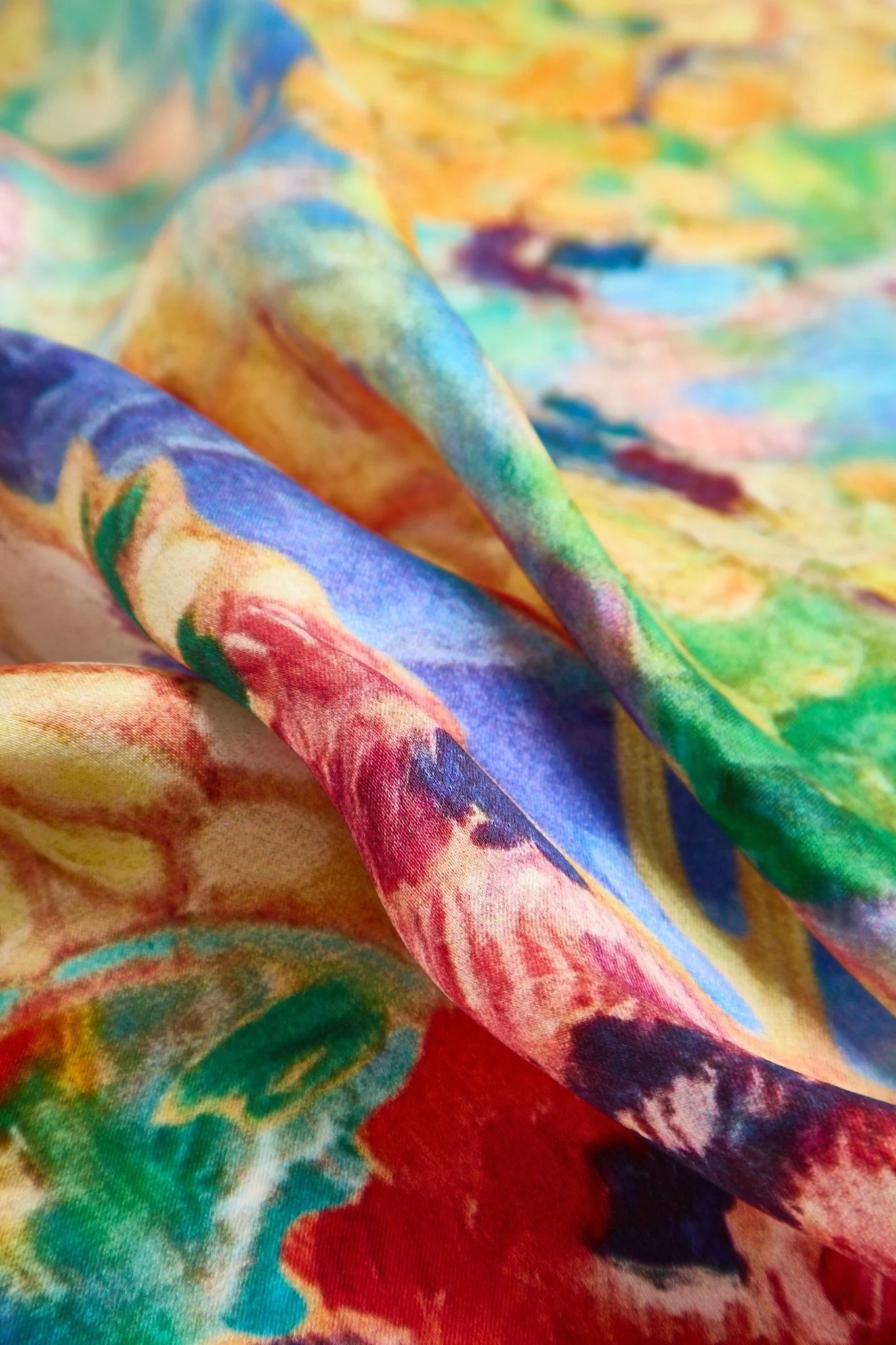 Pure Silk Pintura al Óleo Pañuelo Cuadrado - Tamaño 53x53cm - Image 4