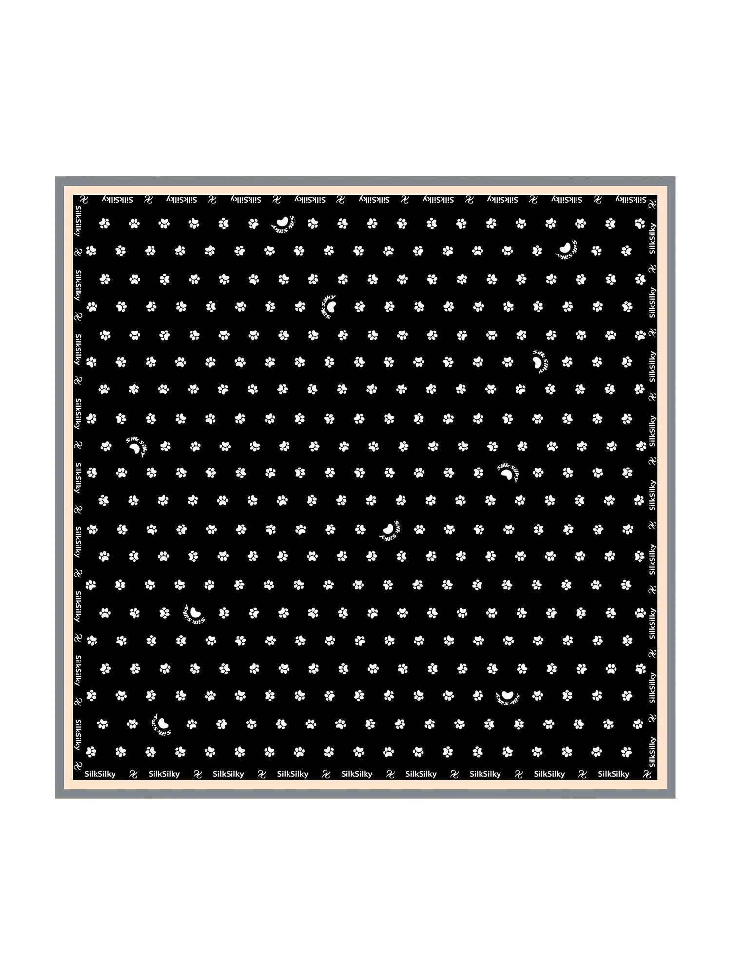 Pañuelo Cuadrado de Seda Pura con Huella de Pata - Tamaño 90x90cm - Image 7