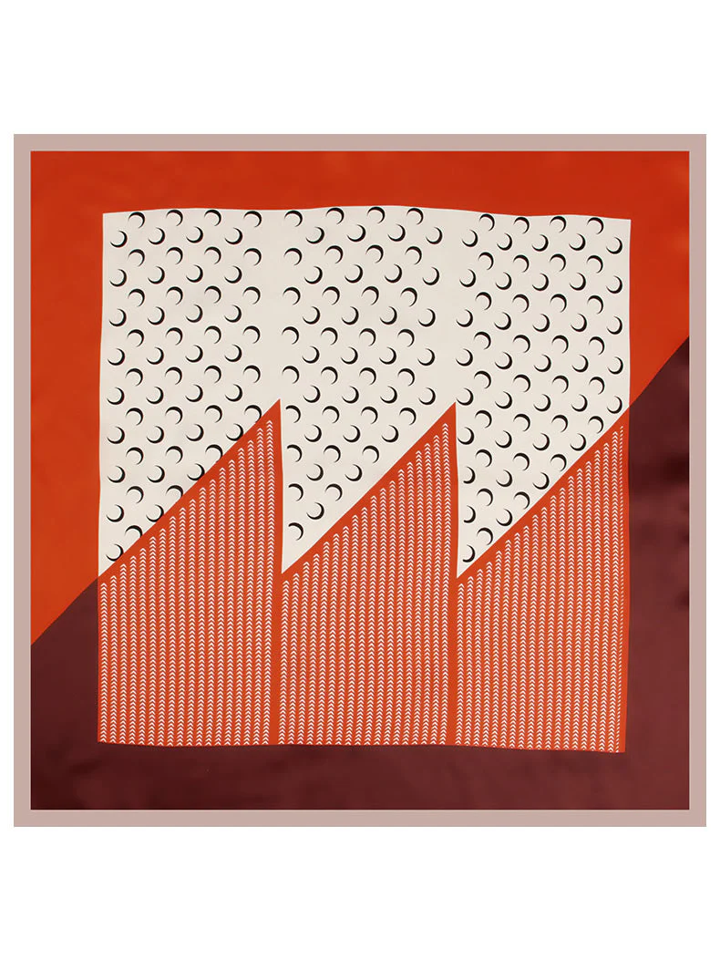 Pañuelo Cuadrado de Diseñador Estampado de 100% Seda de Mora 53x53cm/21" - Image 13