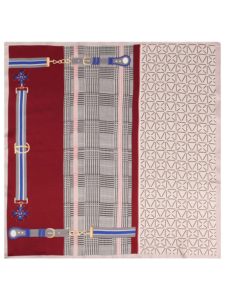Pañuelo Cuadrado de Diseñador Estampado de 100% Seda de Mora 53x53cm/21" - Image 18