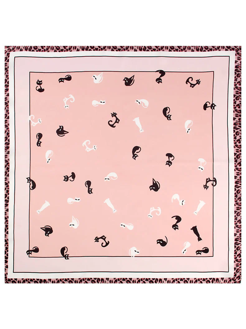Pañuelo Cuadrado de Diseñador Estampado de 100% Seda de Mora 53x53cm/21" - Image 4