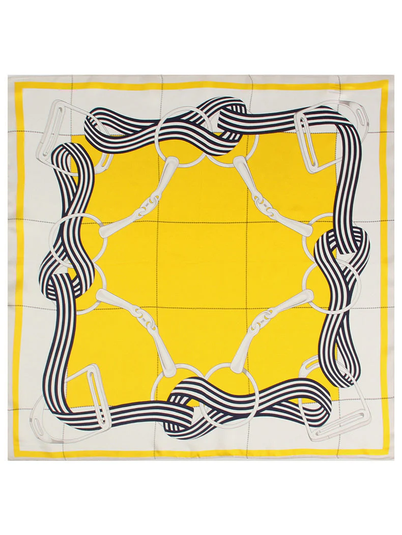 Pañuelo Cuadrado de Diseñador Estampado de 100% Seda de Mora 53x53cm/21" - Image 9