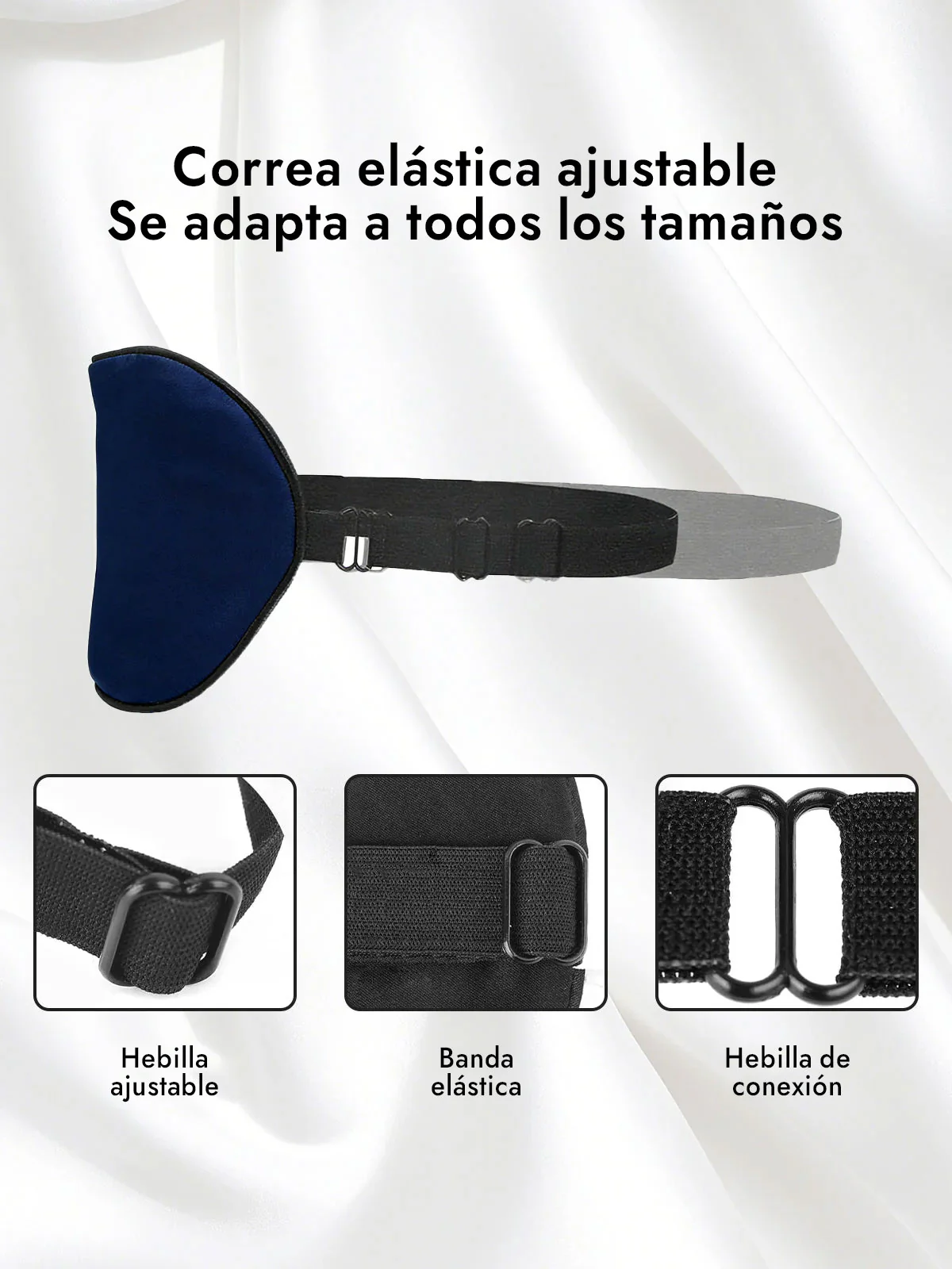 Pura Seda Elástica Banda Dormir Antifaz - Image 10