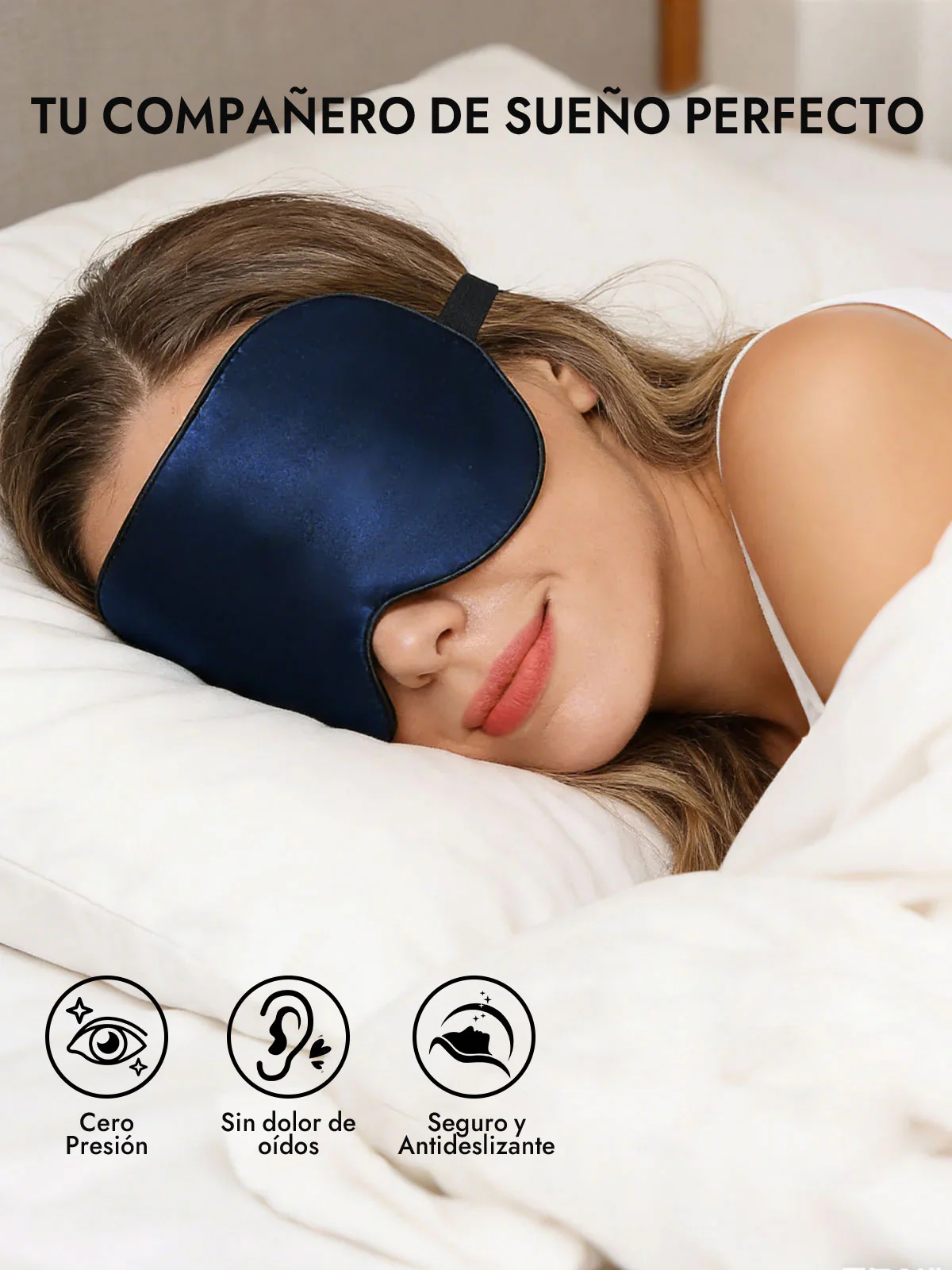 Pura Seda Elástica Banda Dormir Antifaz - Image 11