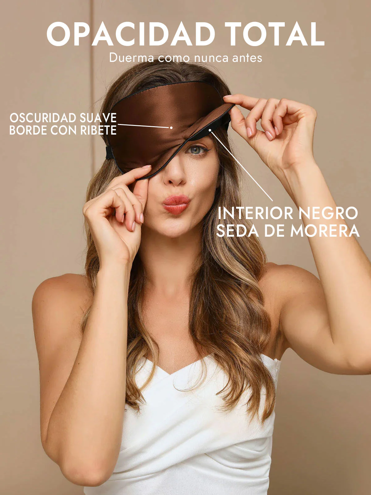 Pura Seda Elástica Banda Dormir Antifaz - Image 20