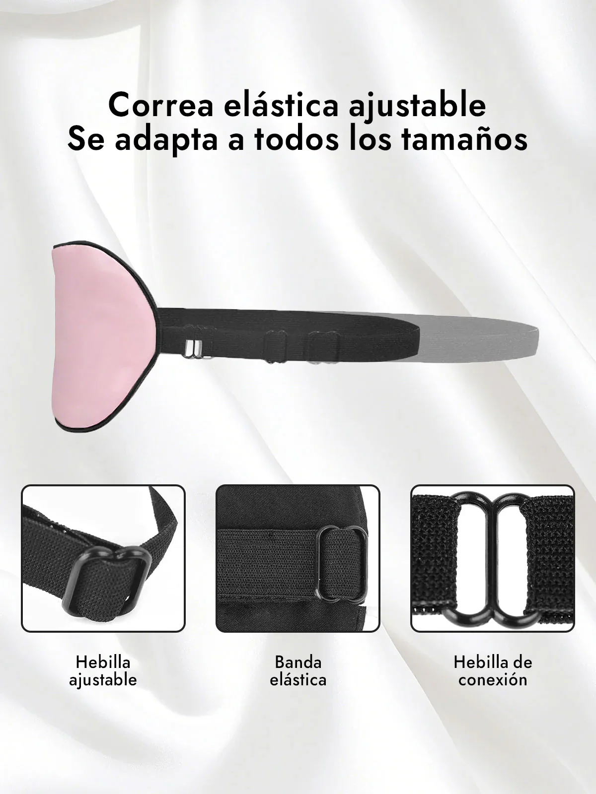 Pura Seda Elástica Banda Dormir Antifaz - Image 34
