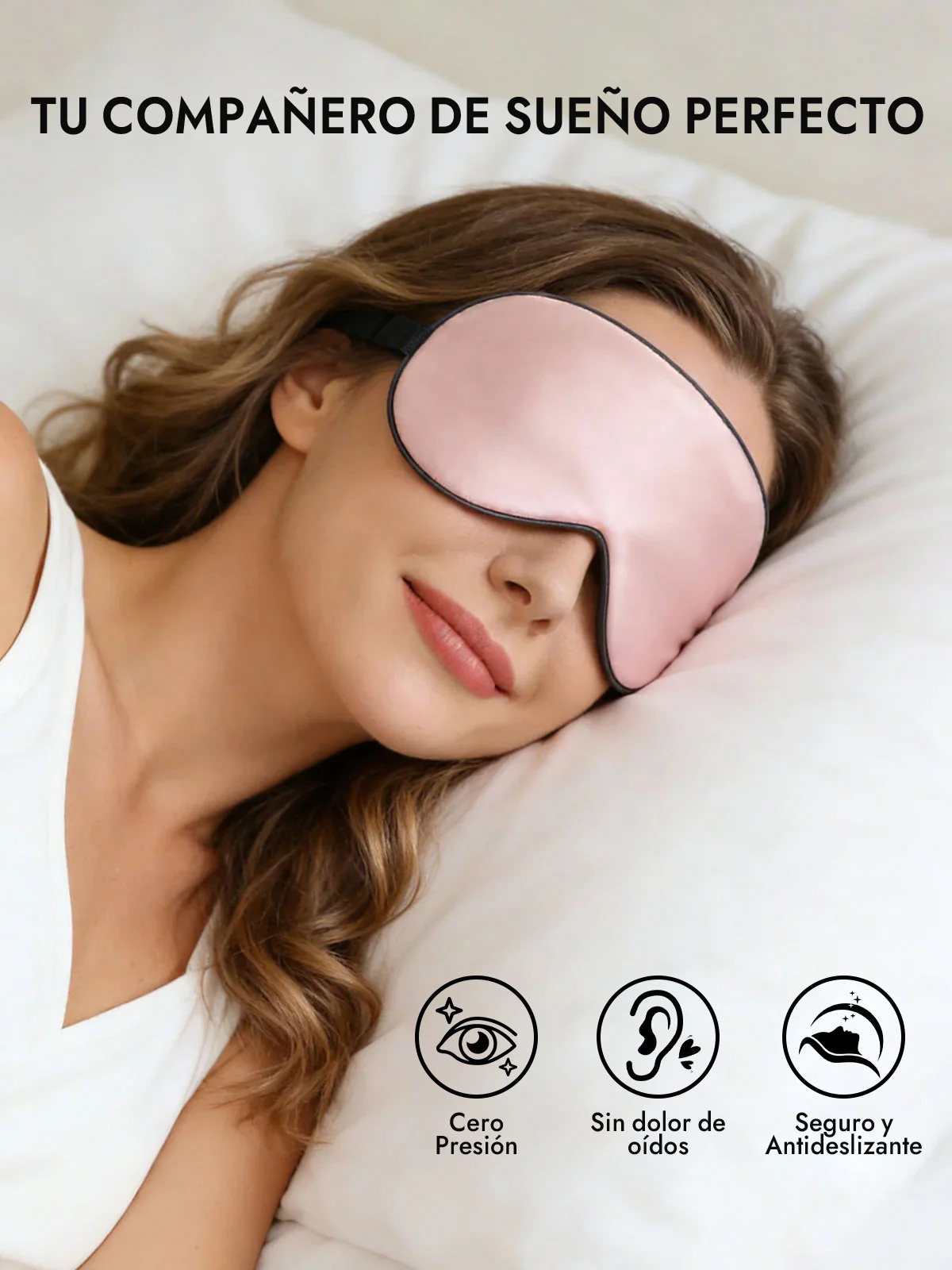 Pura Seda Elástica Banda Dormir Antifaz - Image 35
