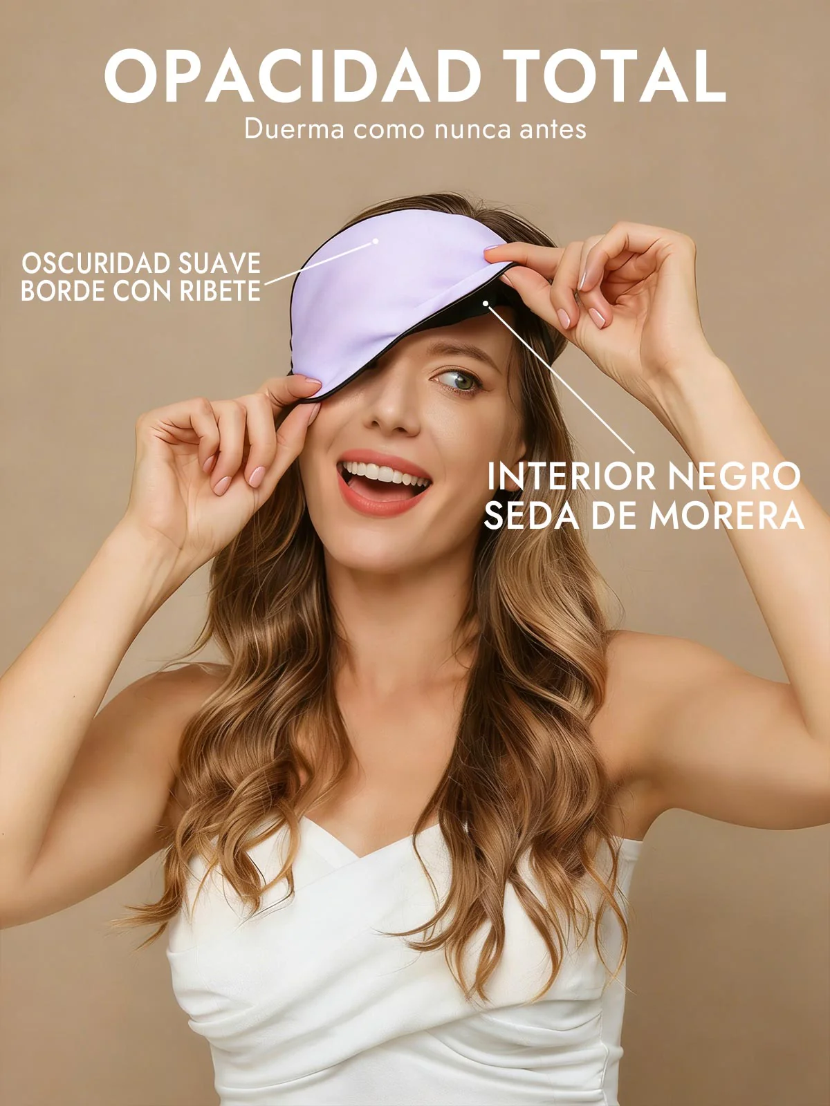 Pura Seda Elástica Banda Dormir Antifaz - Image 44