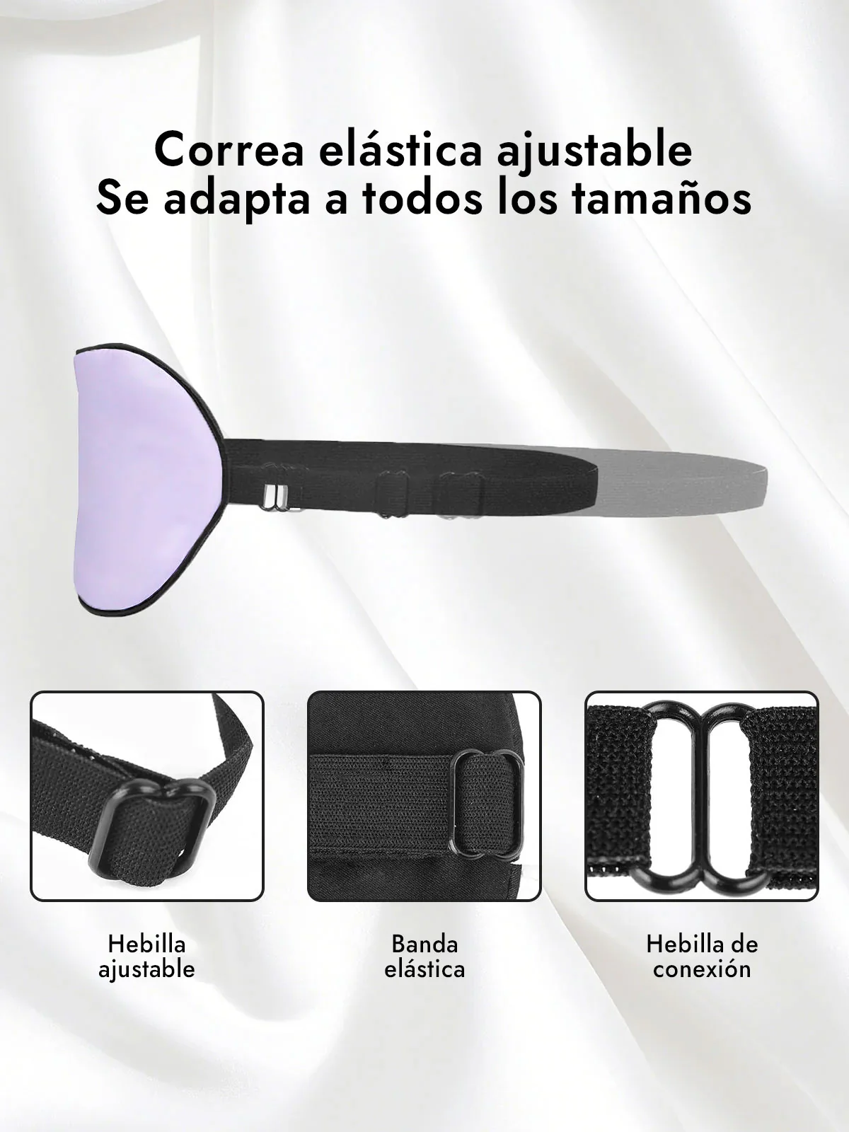 Pura Seda Elástica Banda Dormir Antifaz - Image 46
